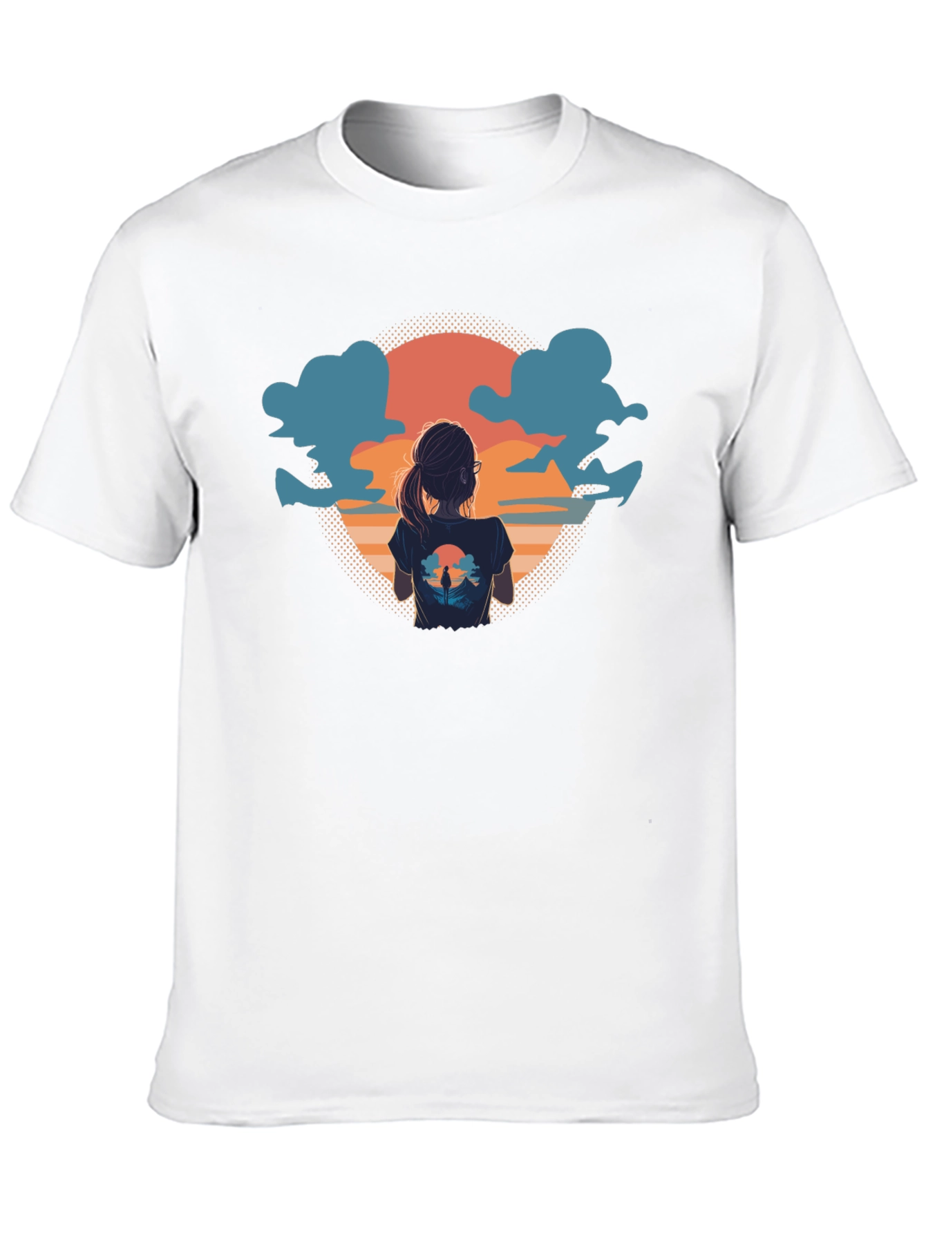 Sunset View Graphic Tee - Soft Black Cotton