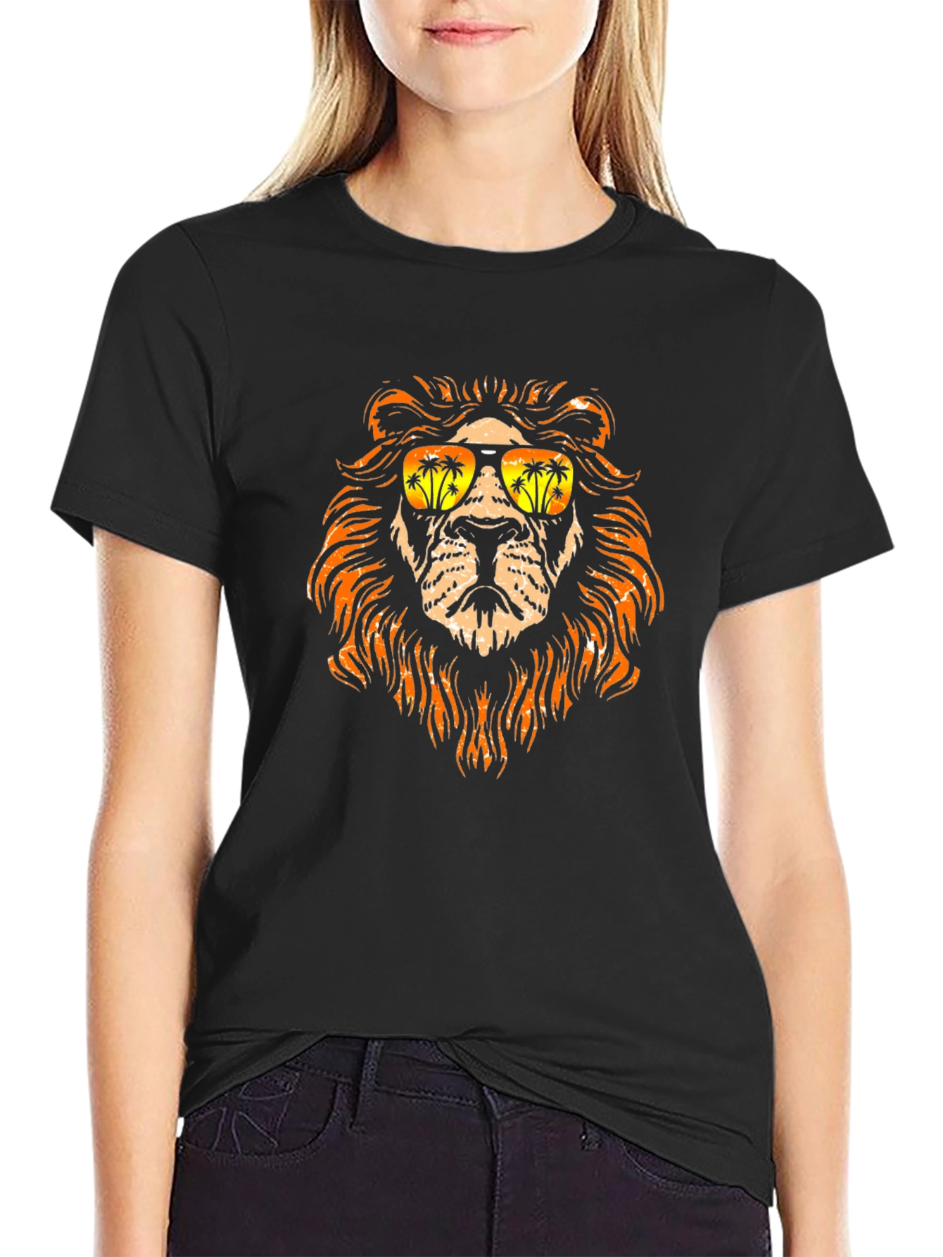 Cool Lion Graphic Tee - Tropical Vibes
