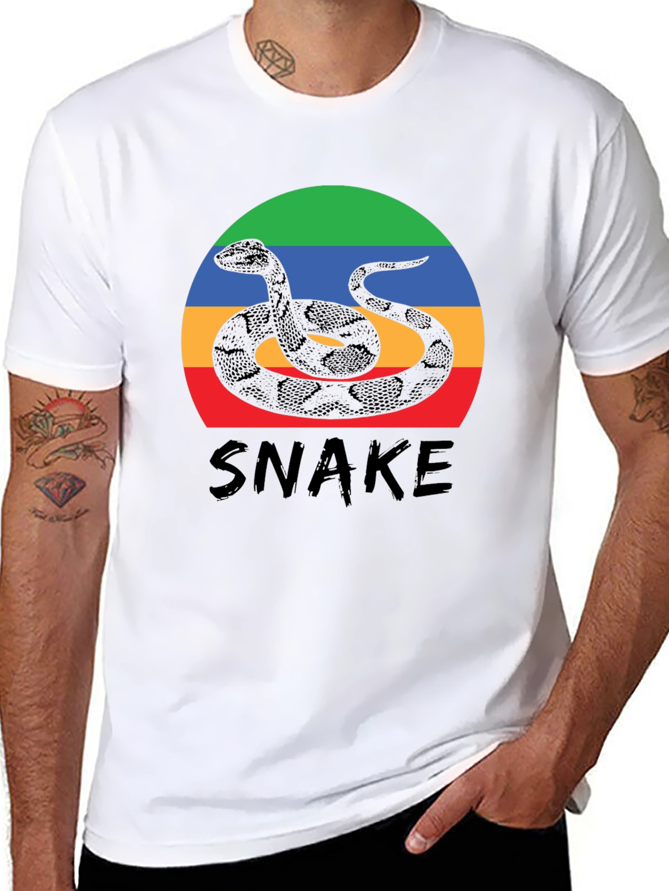 Snake Graphic Tee - Retro Style
