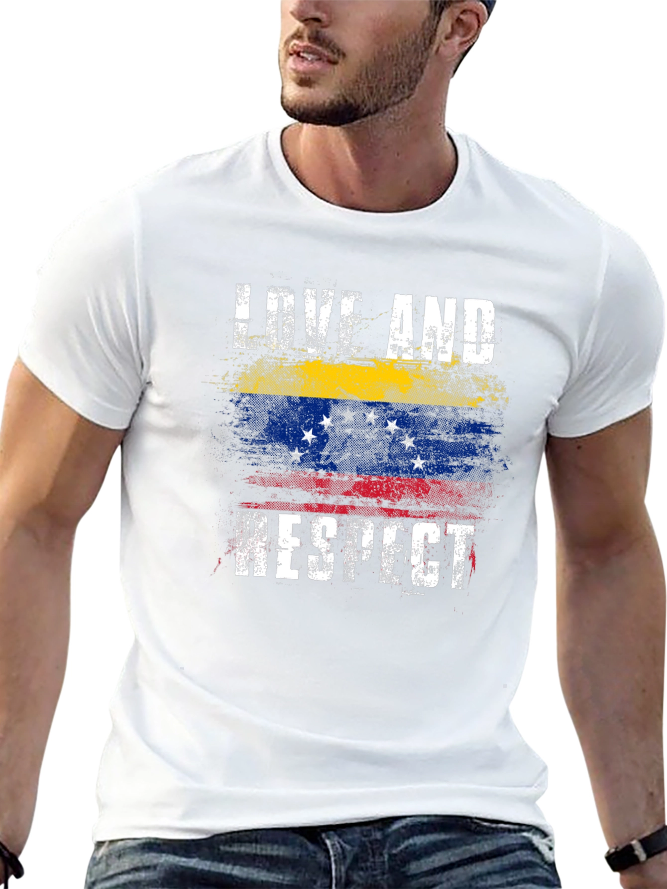 Venezuela Flag Love and Respect Graphic T-Shirt