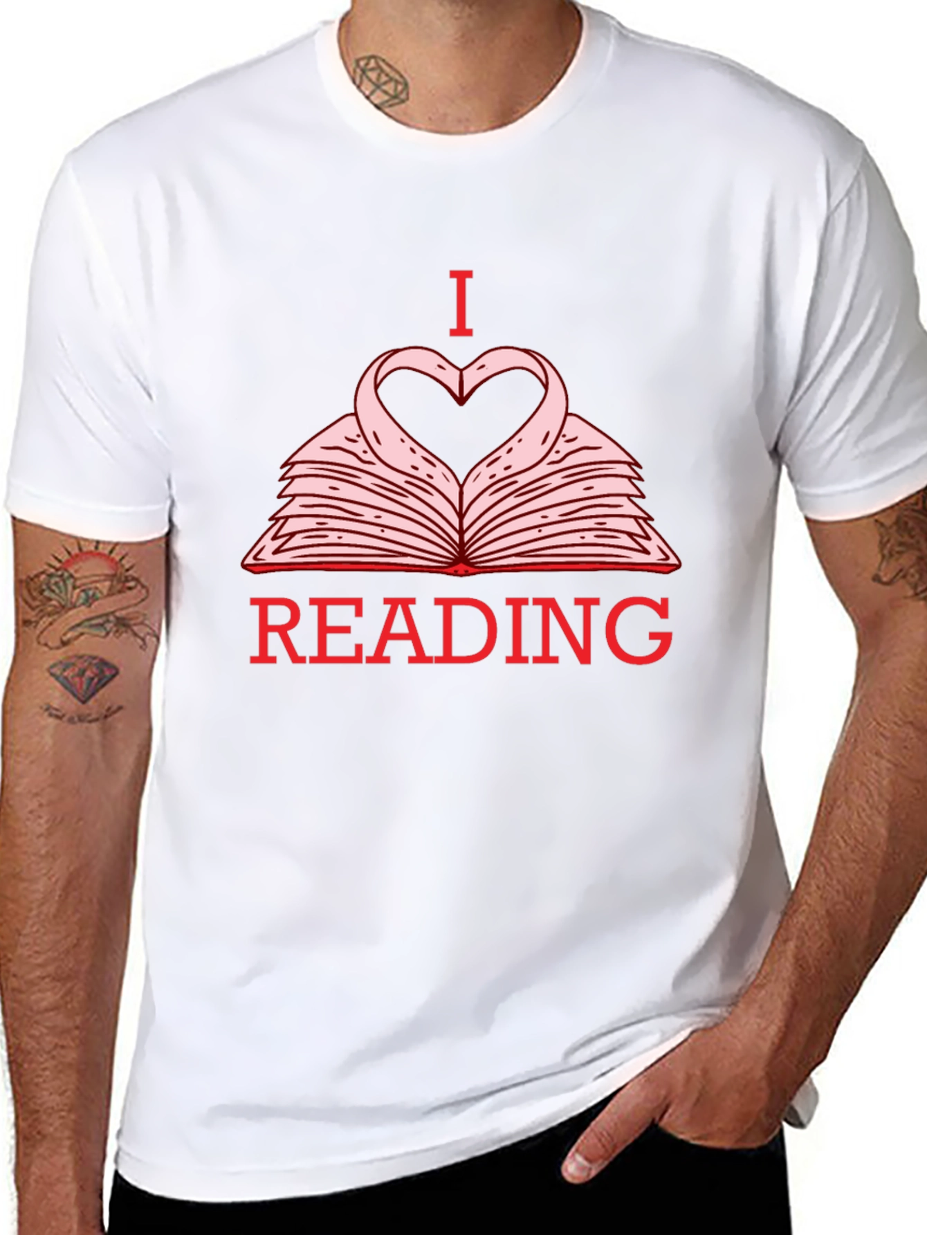 I Love Reading T-Shirt - Heart Book Design