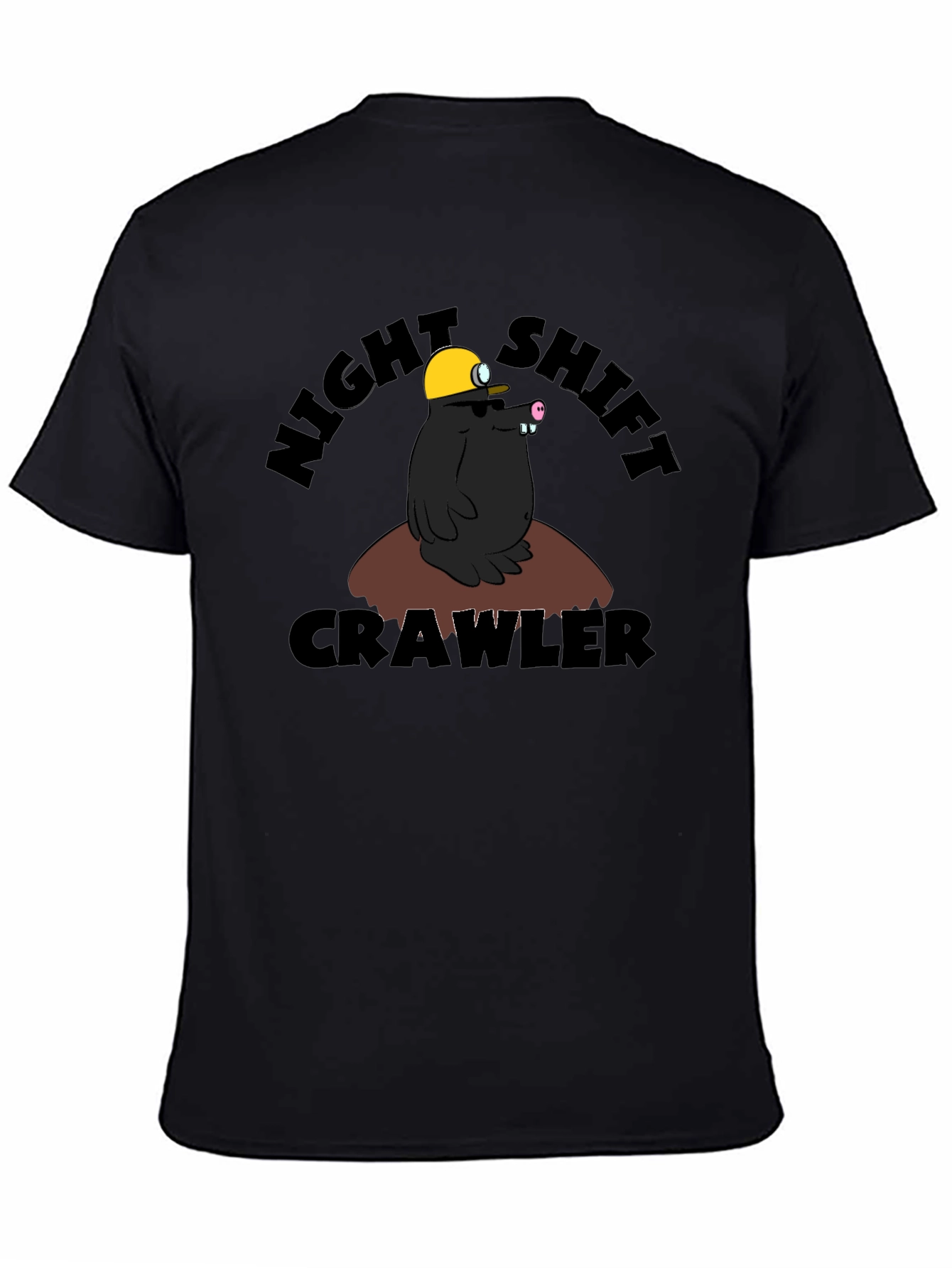 Night Shift Crawler T-Shirt Funny Mole Cartoon Tee