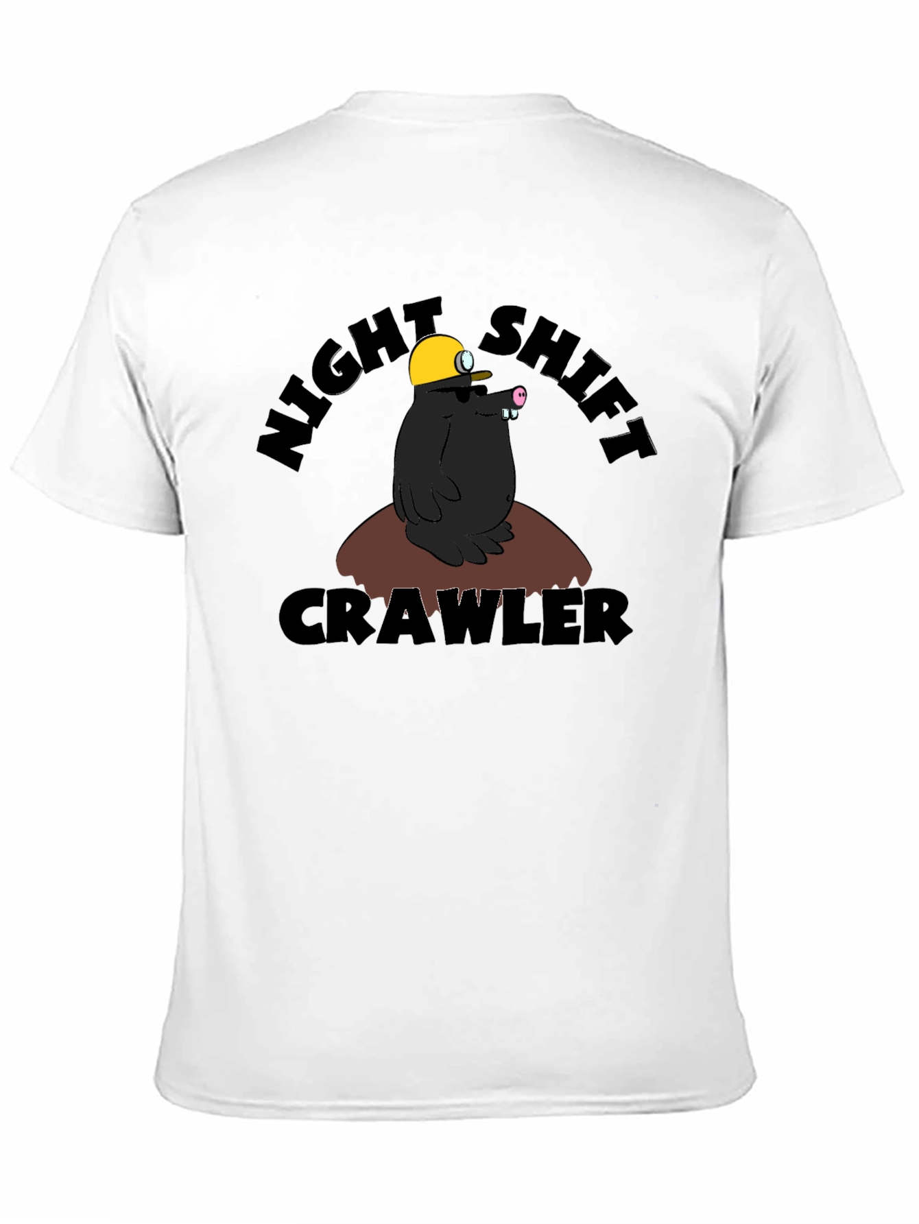 Night Shift Crawler T-Shirt Funny Mole Cartoon Tee