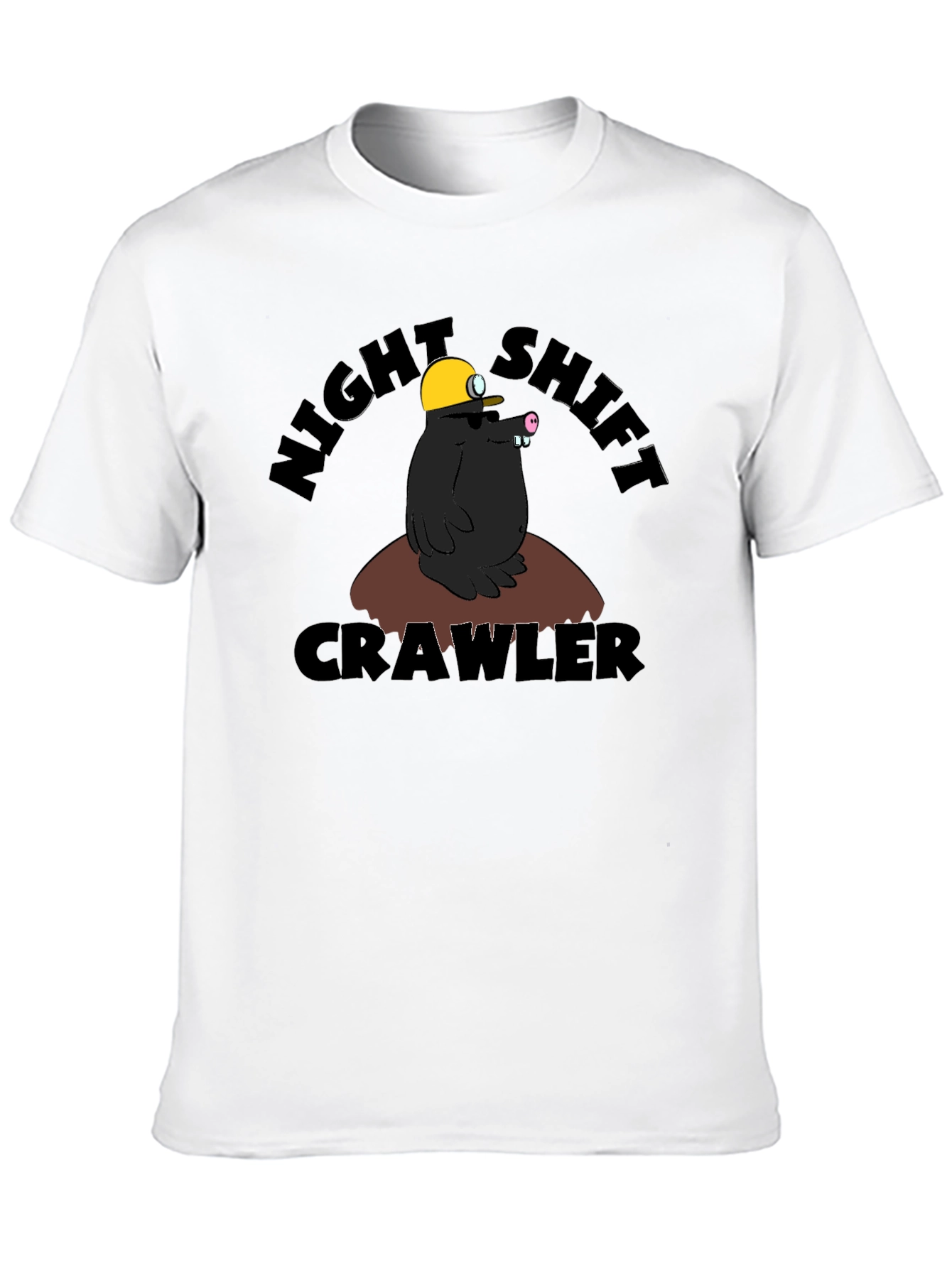 Night Shift Crawler T-Shirt Funny Mole Cartoon Tee