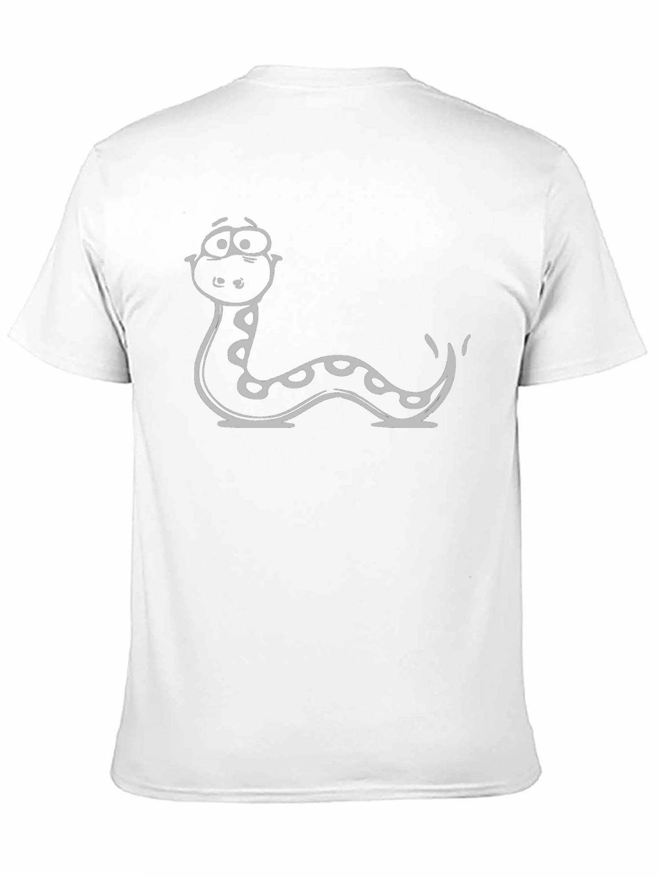 Cartoon Snake Graphic Tee - Black Cotton T-Shirt