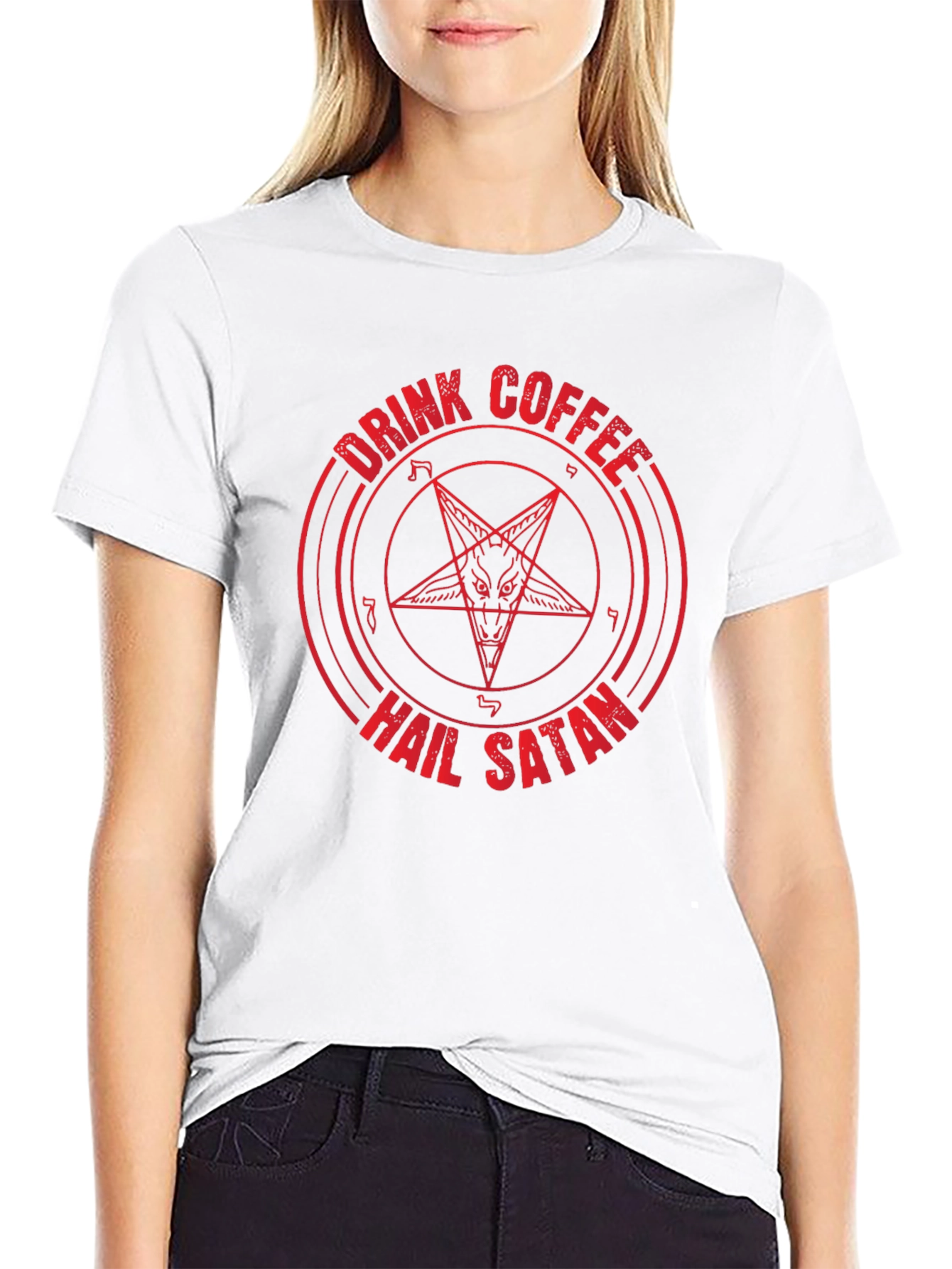 Drink Coffee Hail Satan Graphic Tee