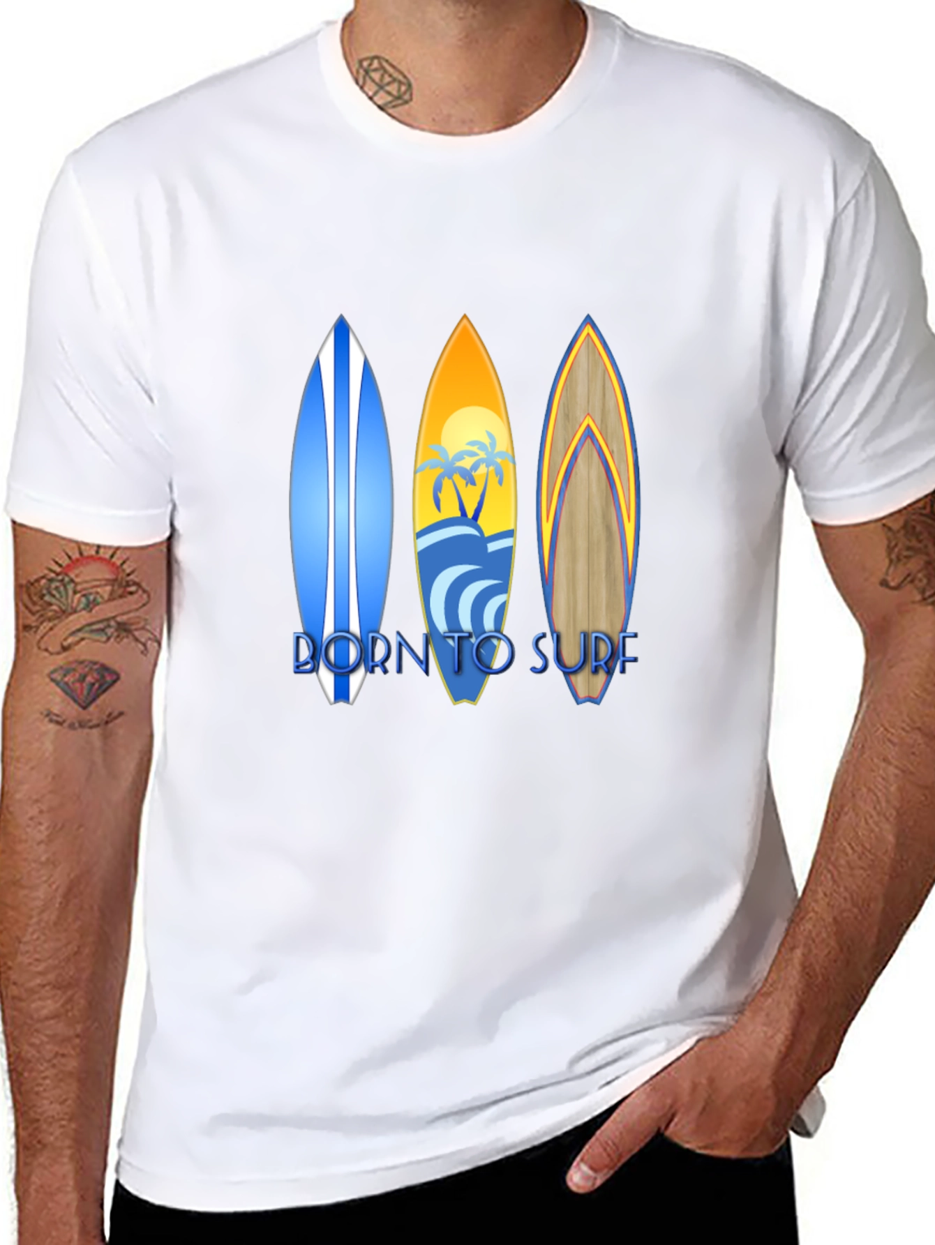 Born to Surf Graphic T-Shirt - Black