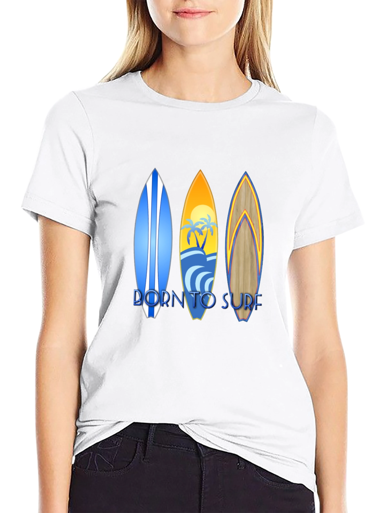 Born to Surf Graphic T-Shirt - Black