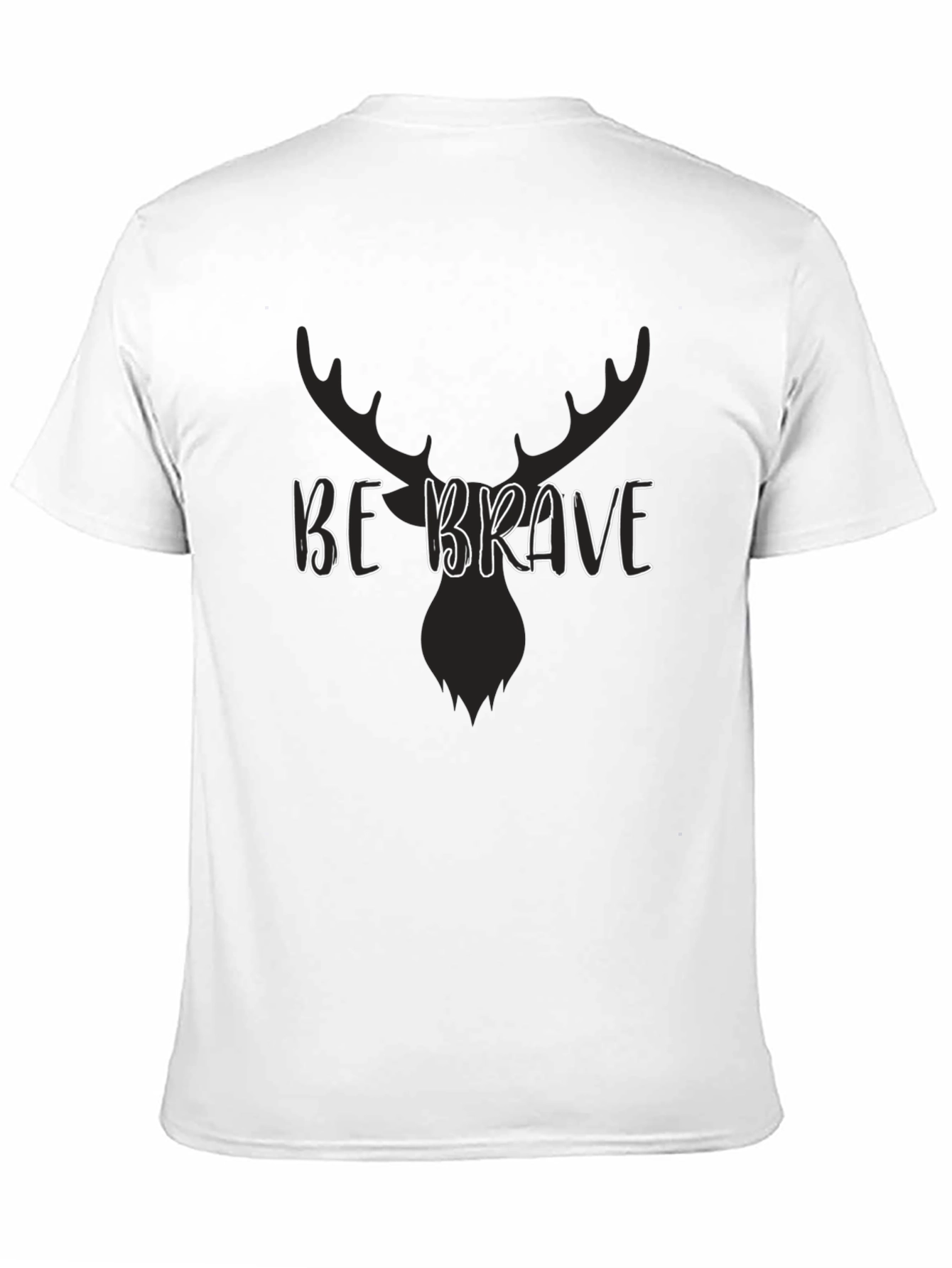 Be Brave Moose Graphic Tee - Black Cotton T-Shirt