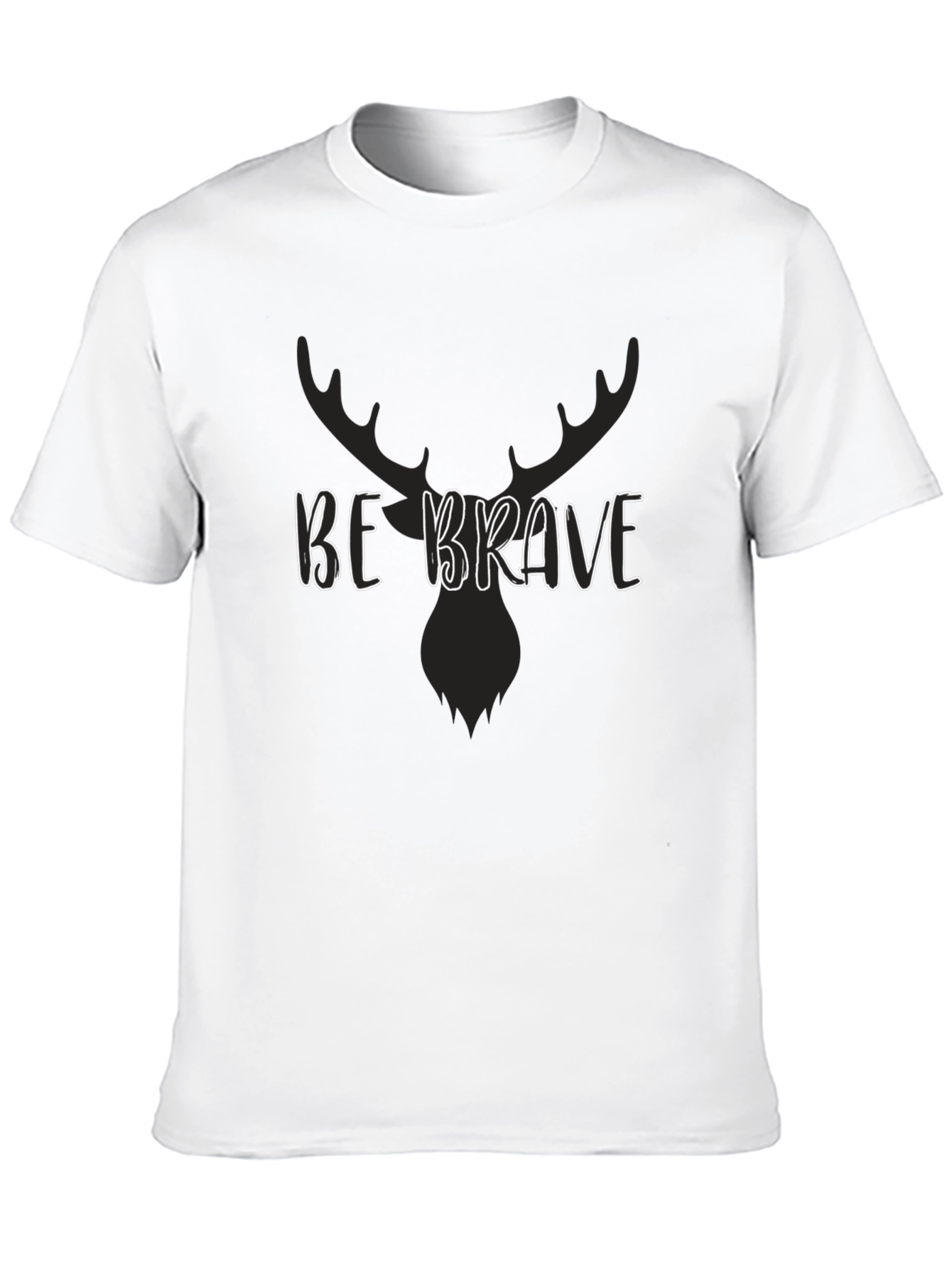 Be Brave Moose Graphic Tee - Black Cotton T-Shirt