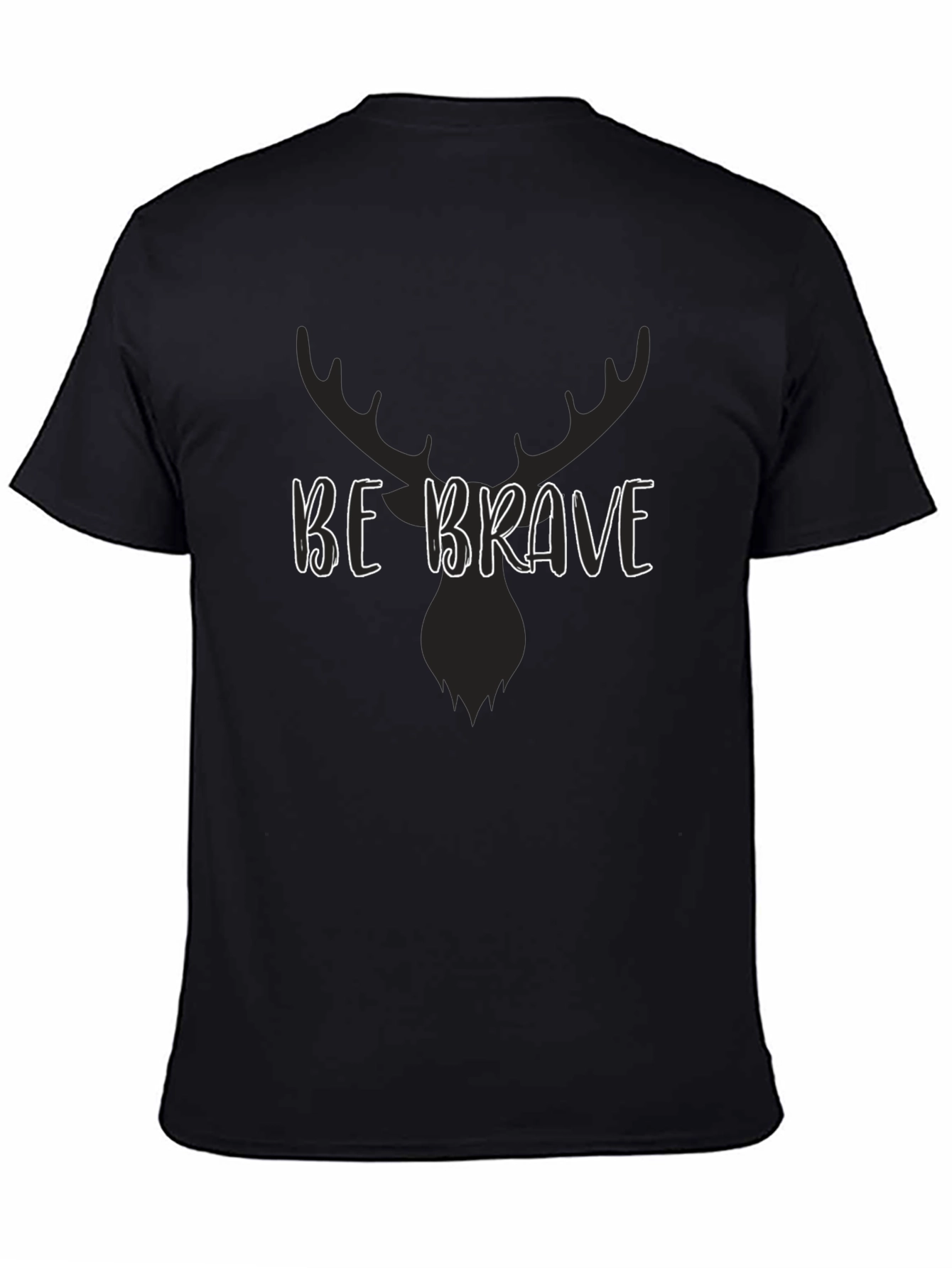 Be Brave Moose Graphic Tee - Black Cotton T-Shirt