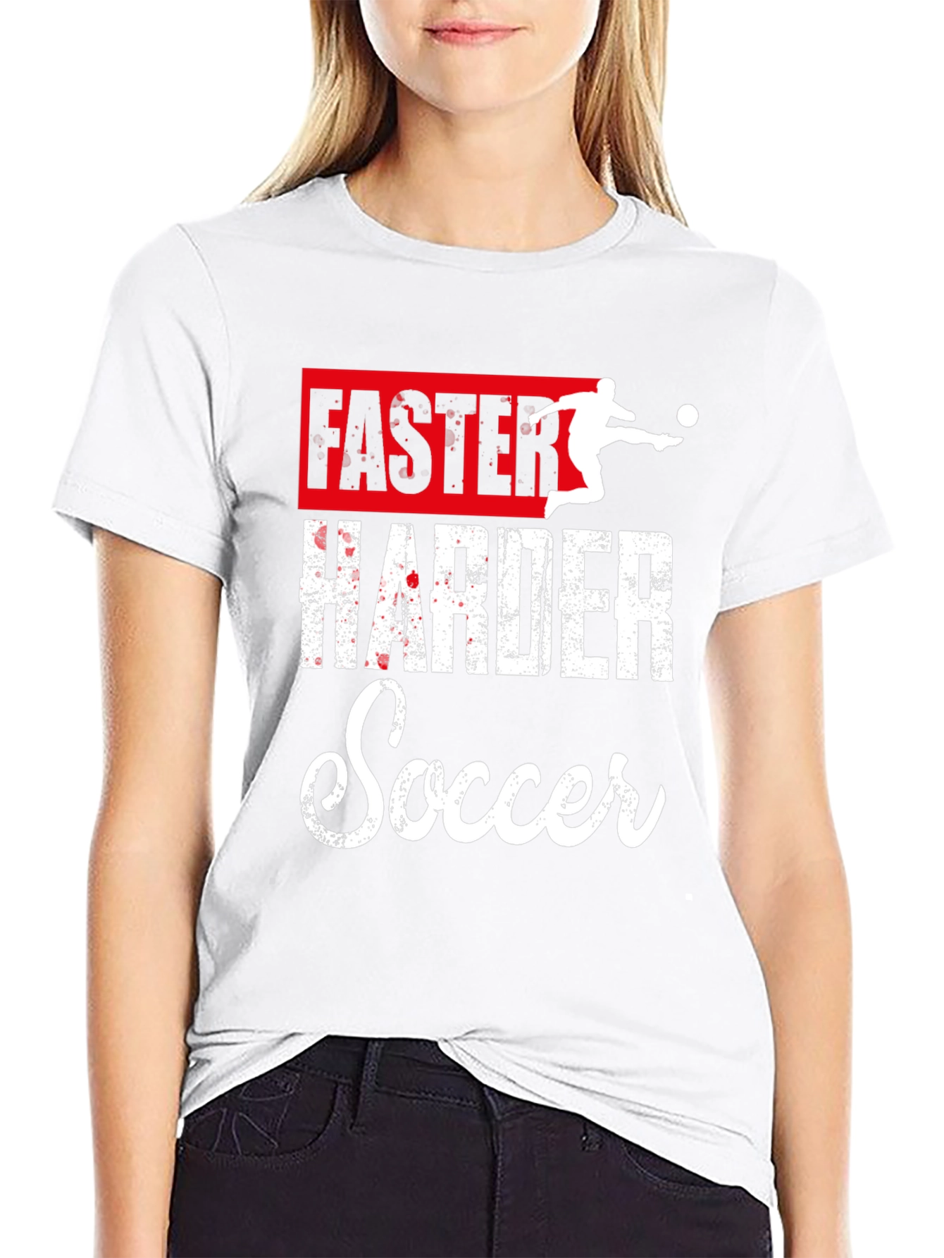 Faster Harder Soccer Graphic T-Shirt