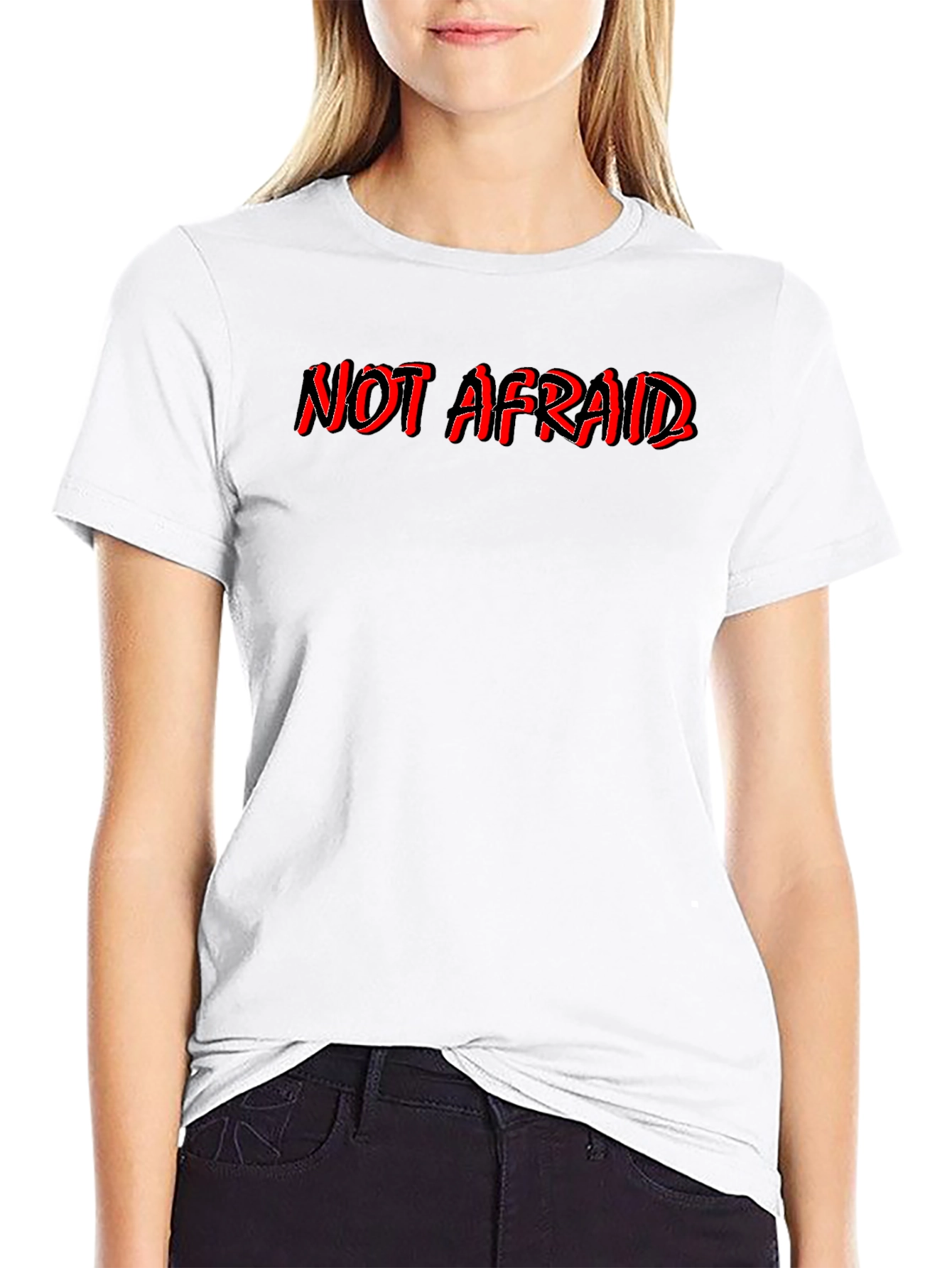 Not Afraid Black Graphic Tee