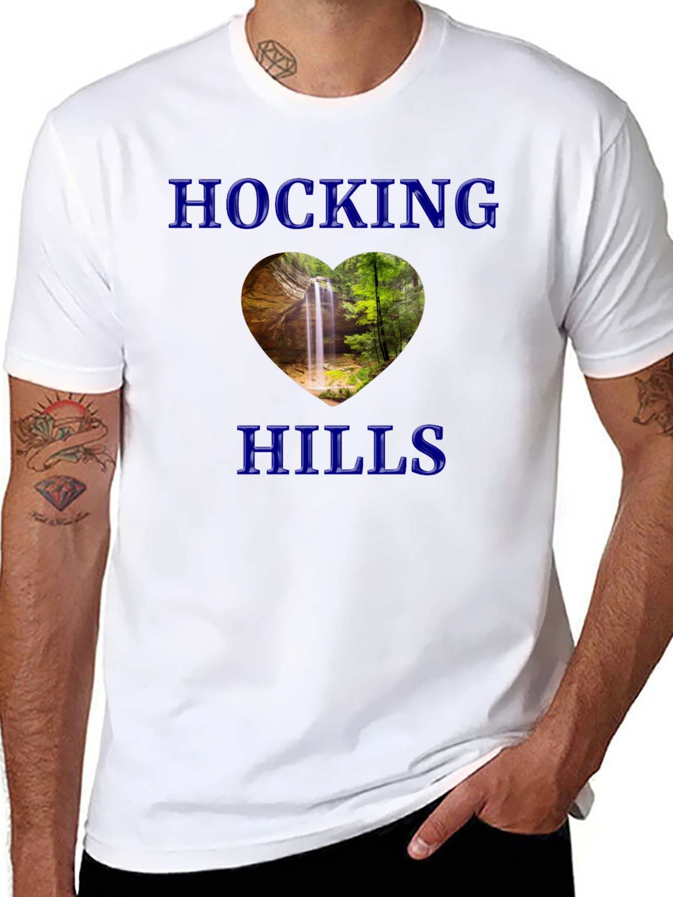 Hocking Hills Waterfall Heart Graphic Tee