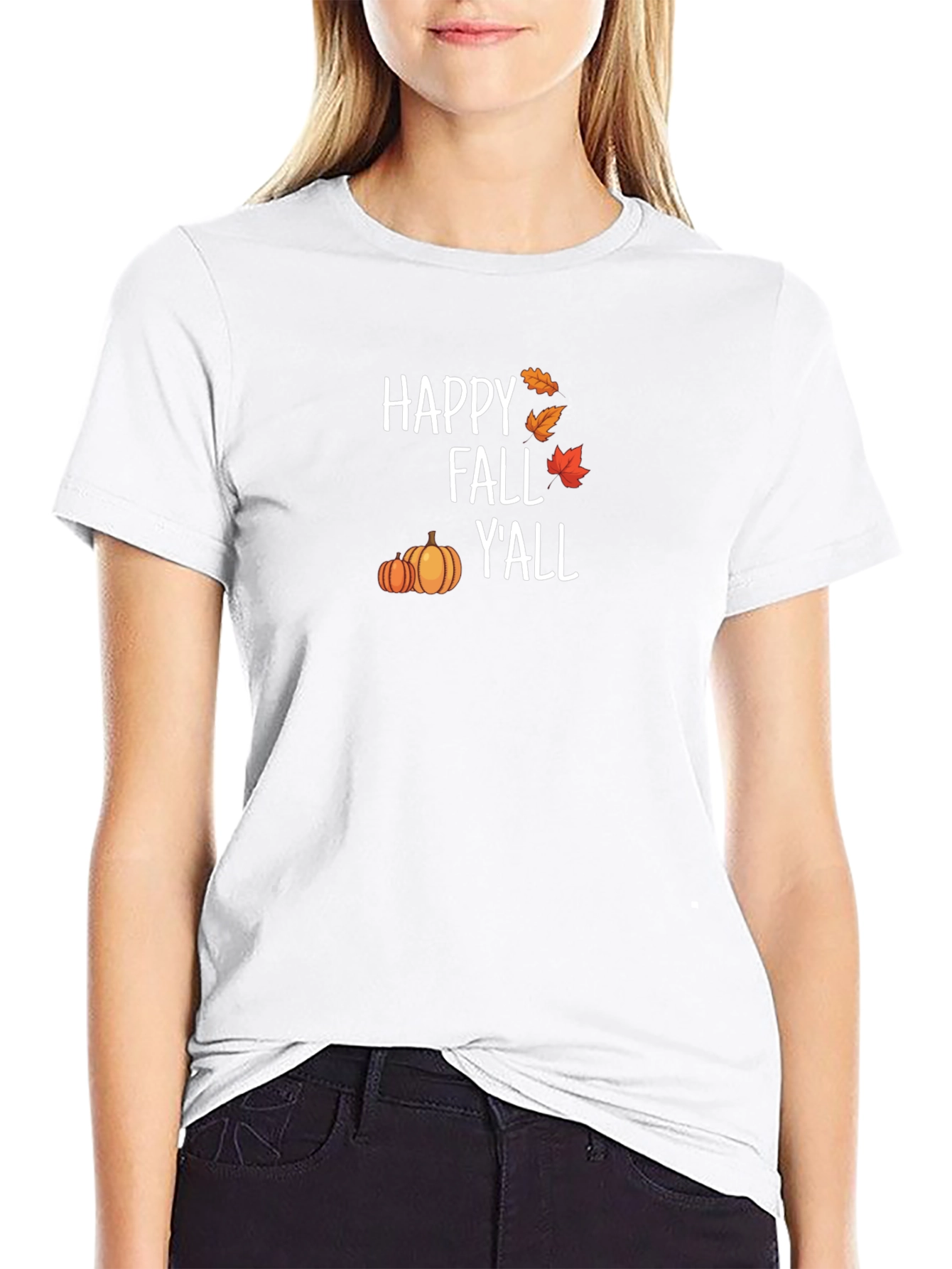 Happy Fall Yall Graphic Tee - Black