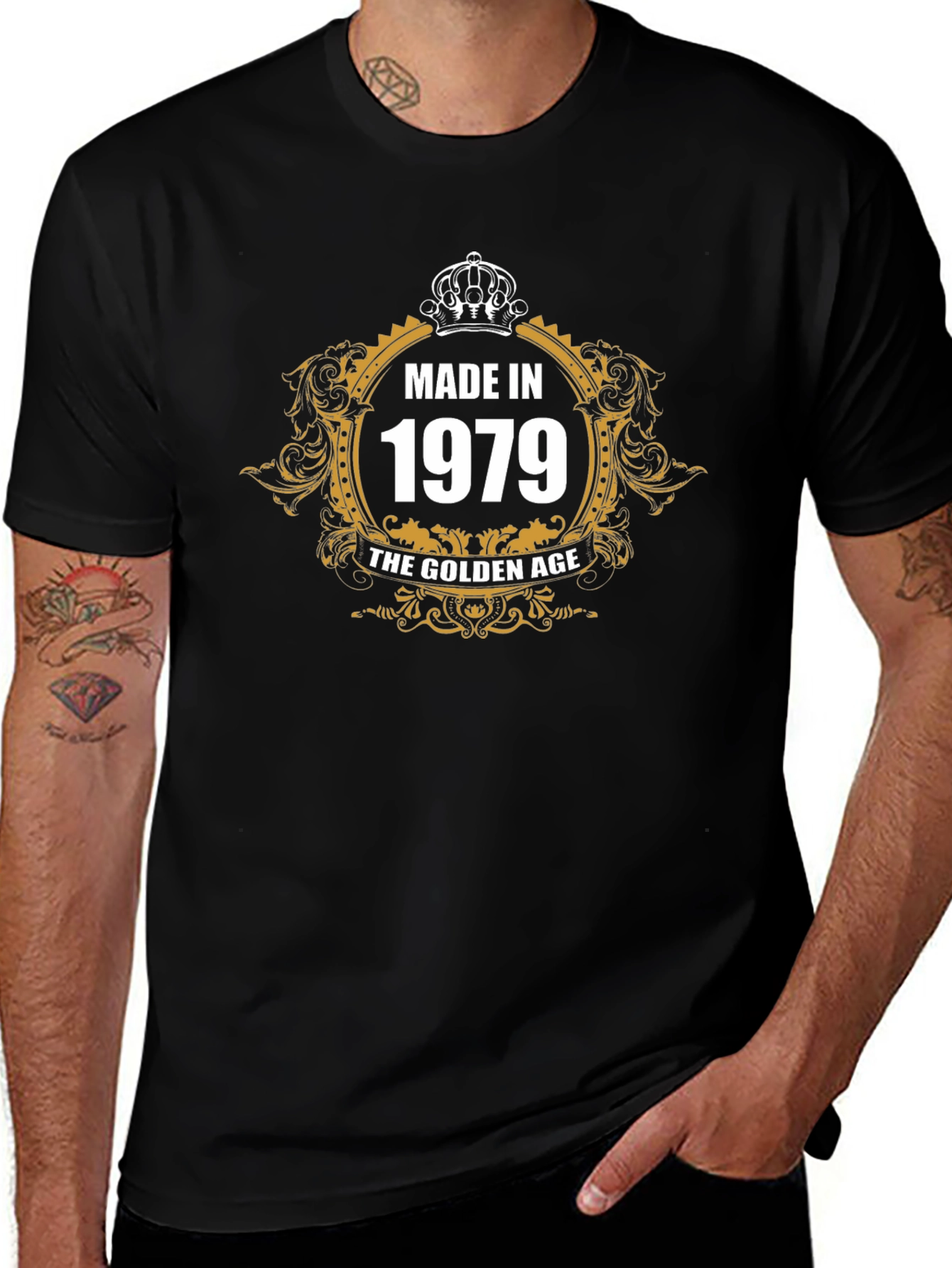 Made In 1979 Golden Age Black T-Shirt