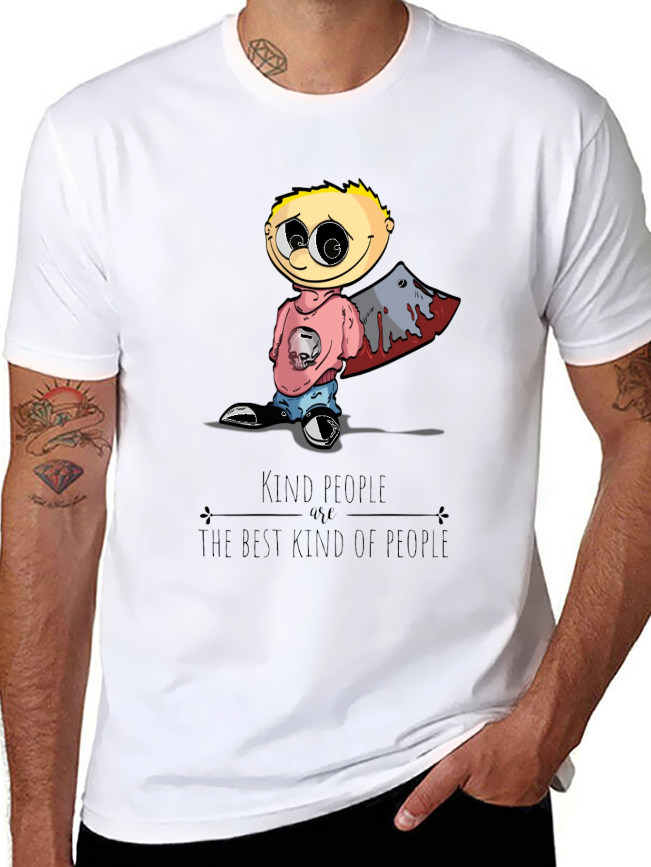 Kind People Cartoon Graphic T-Shirt