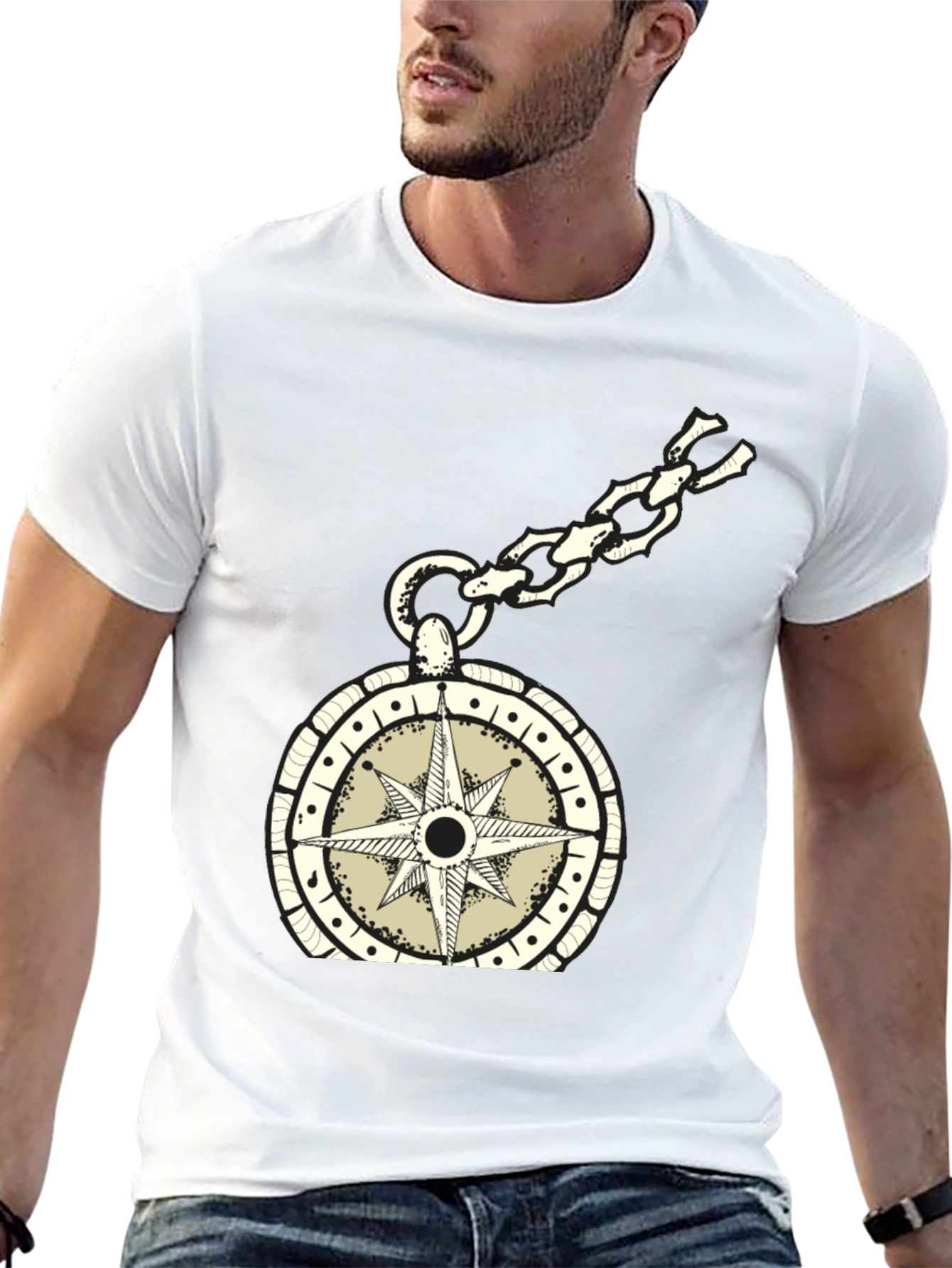 Compass Pendant Black T-Shirt