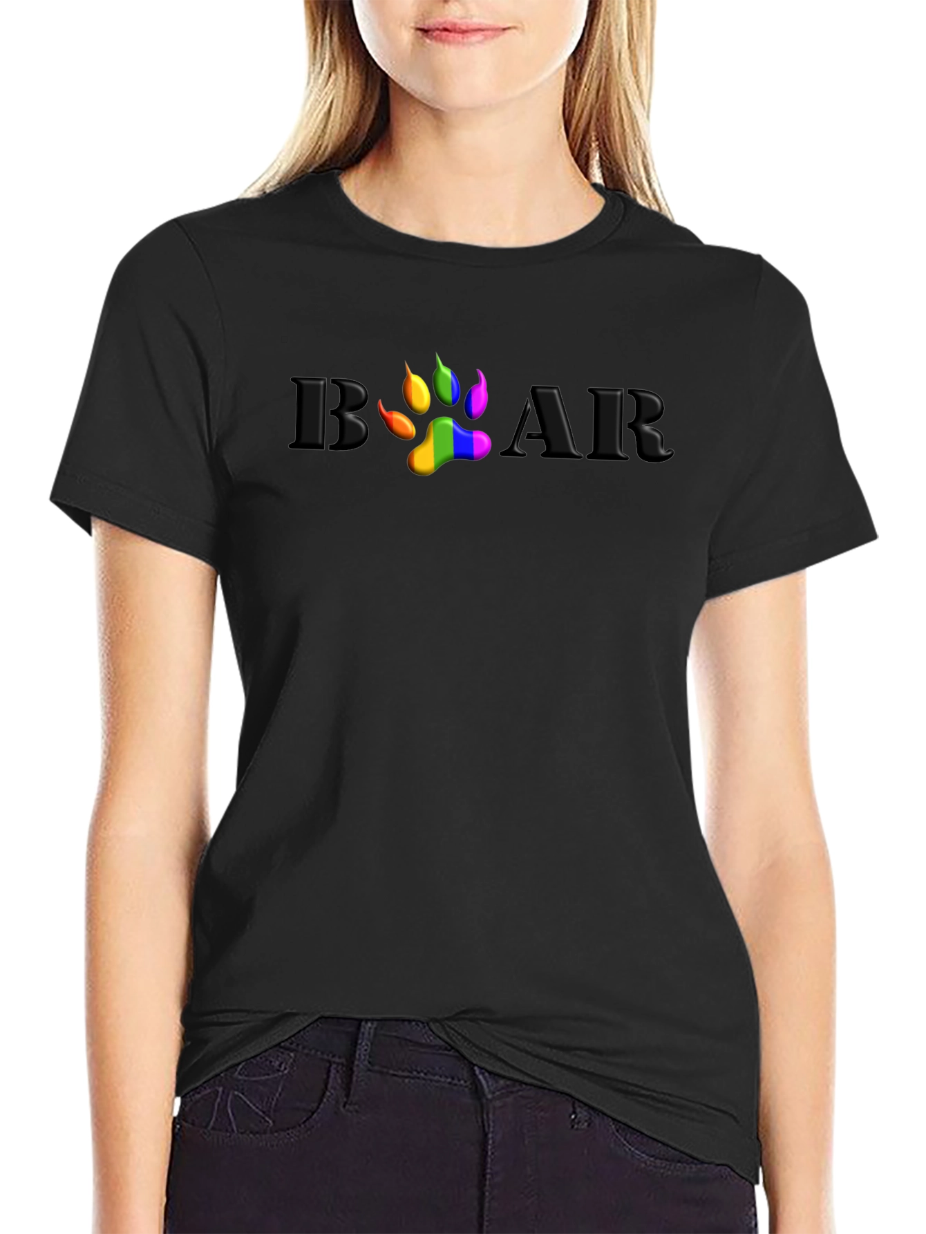 Rainbow Pride Bear Paw T-Shirt