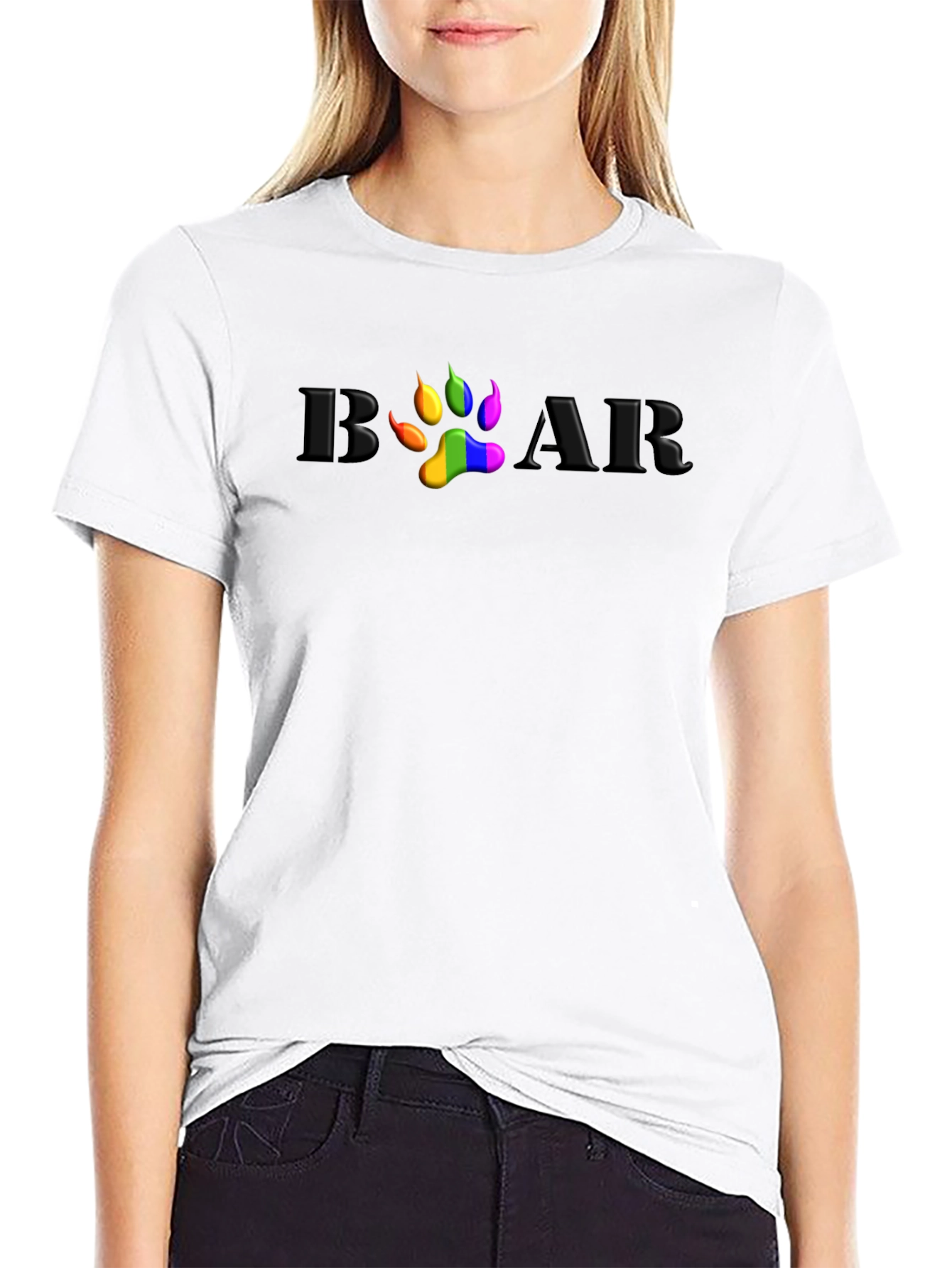 Rainbow Pride Bear Paw T-Shirt