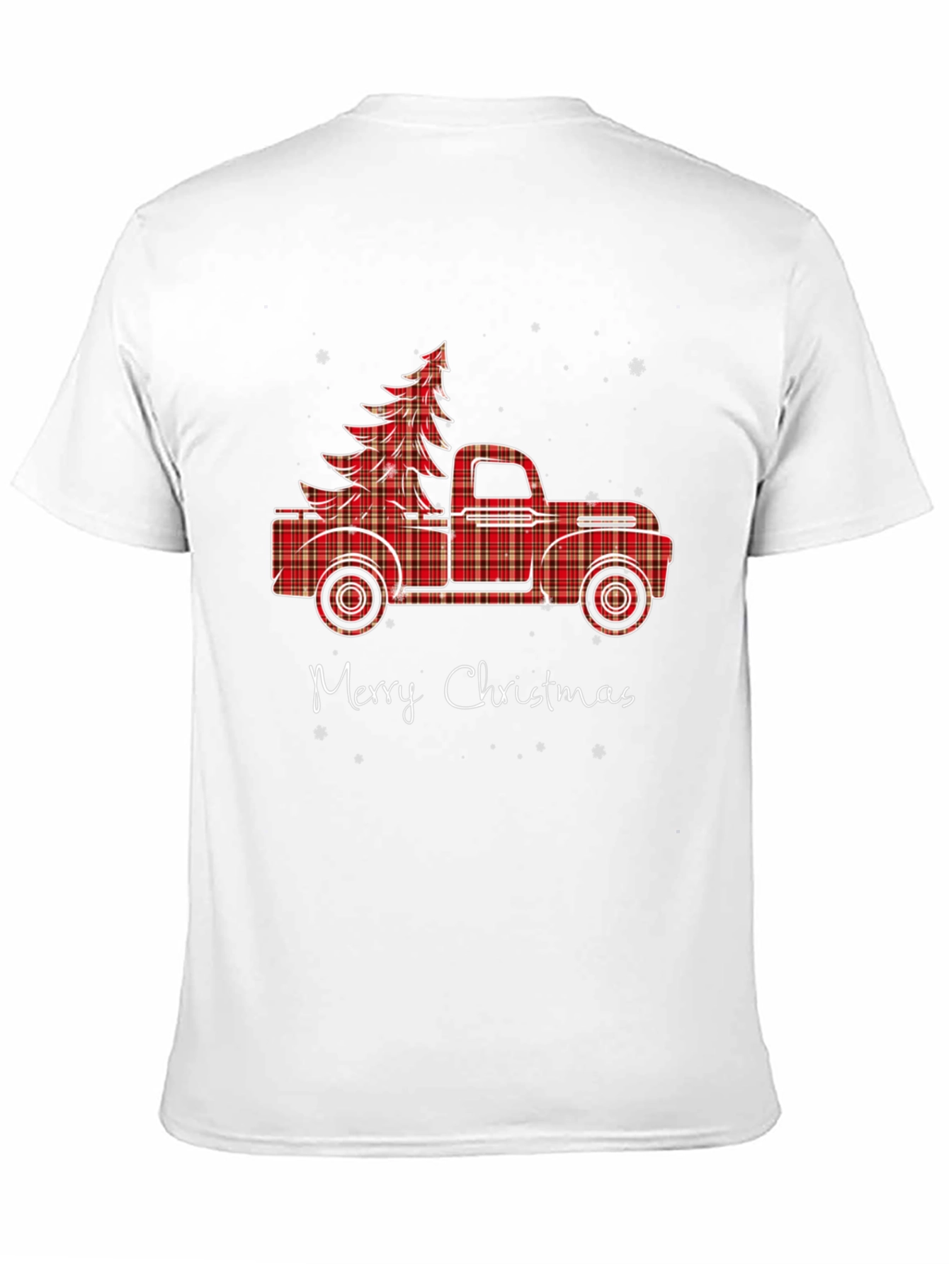 Merry Christmas Plaid Truck Graphic Tee