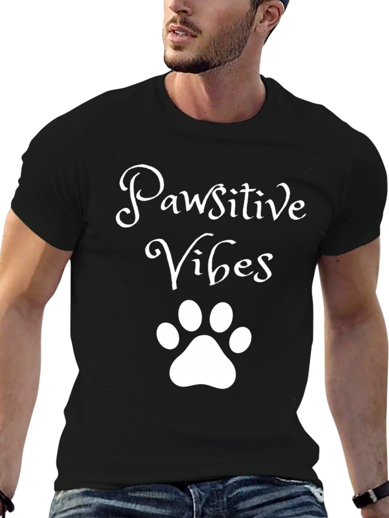 Pawsitive Vibes Black Graphic Tee