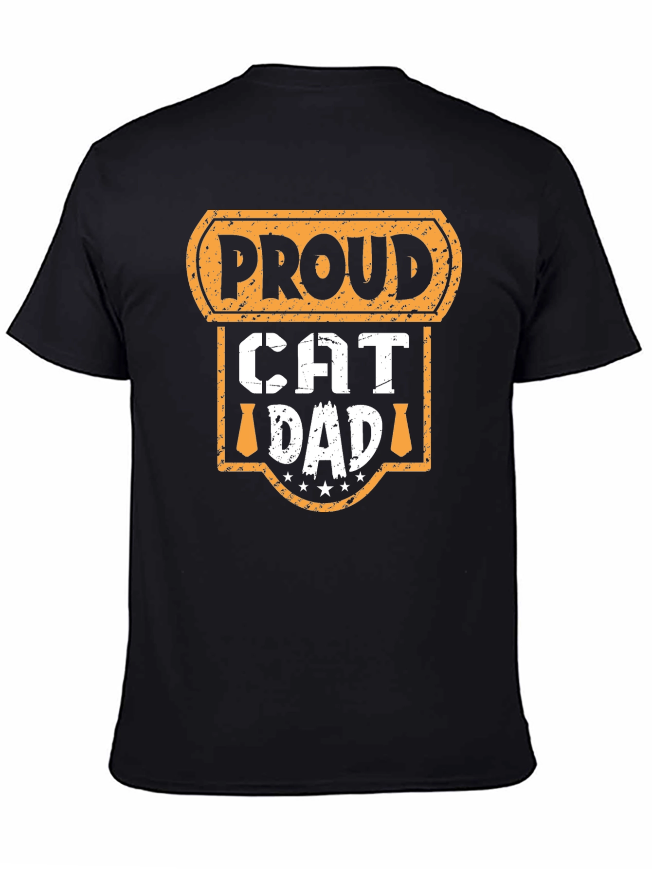 Proud Cat Dad Graphic Tee - Black Cotton T-Shirt