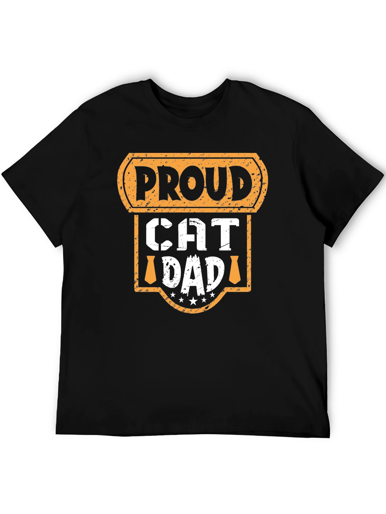 Proud Cat Dad Graphic Tee - Black Cotton T-Shirt
