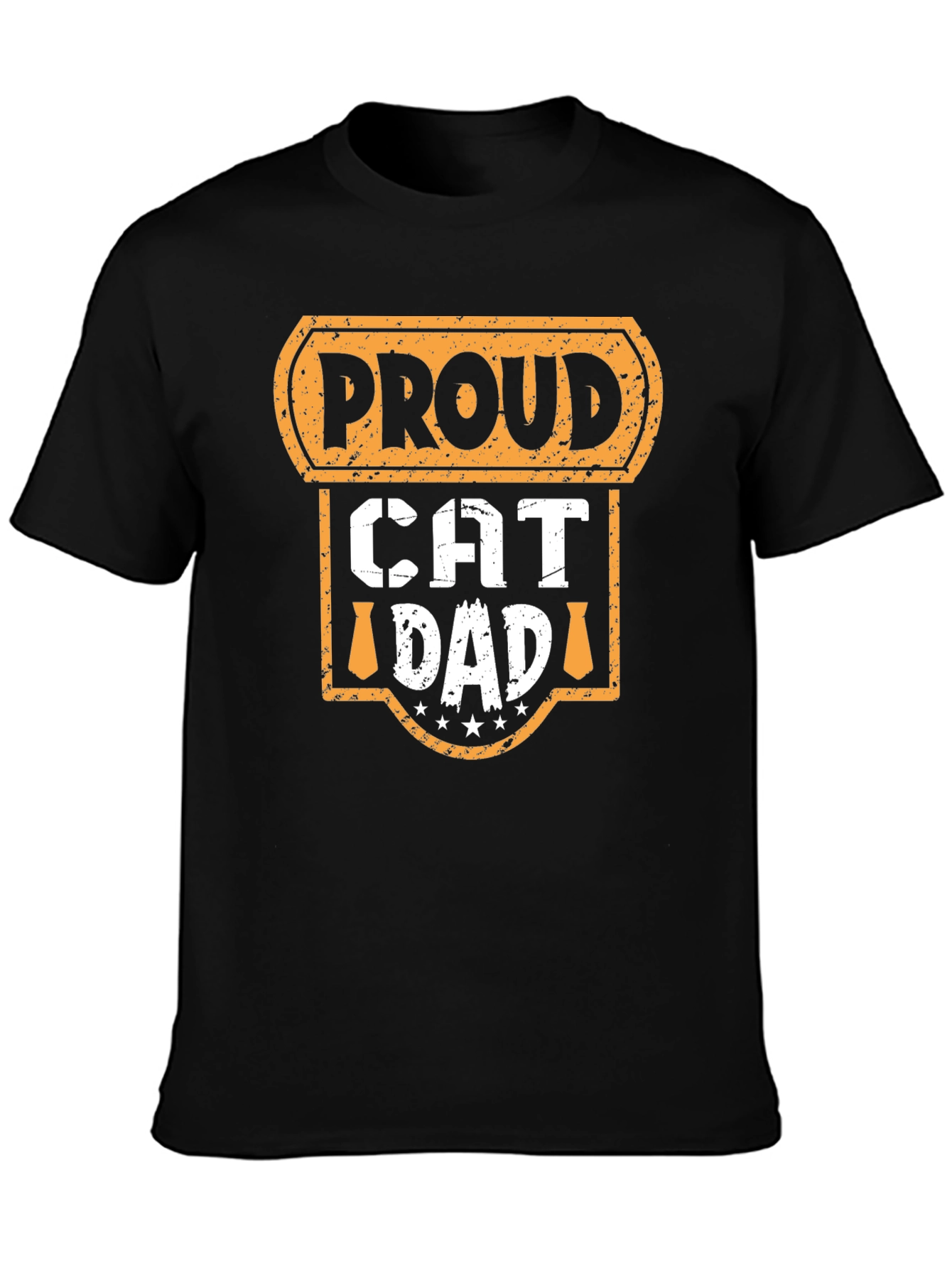 Proud Cat Dad Graphic Tee - Black Cotton T-Shirt