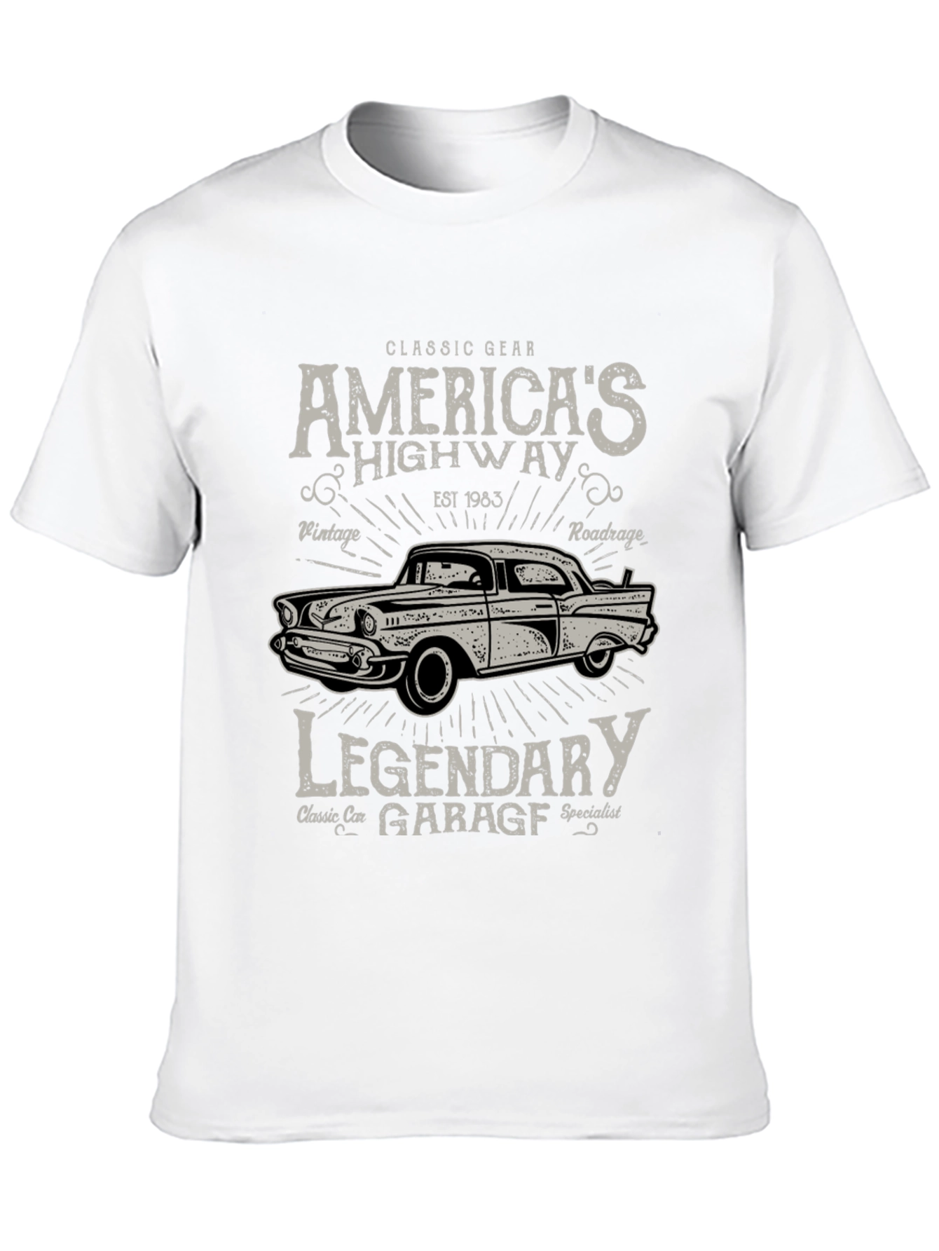 Classic Car Garage Tee - Americas Highway T-Shirt