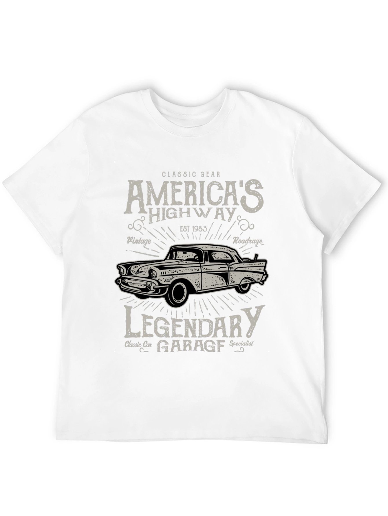 Classic Car Garage Tee - Americas Highway T-Shirt