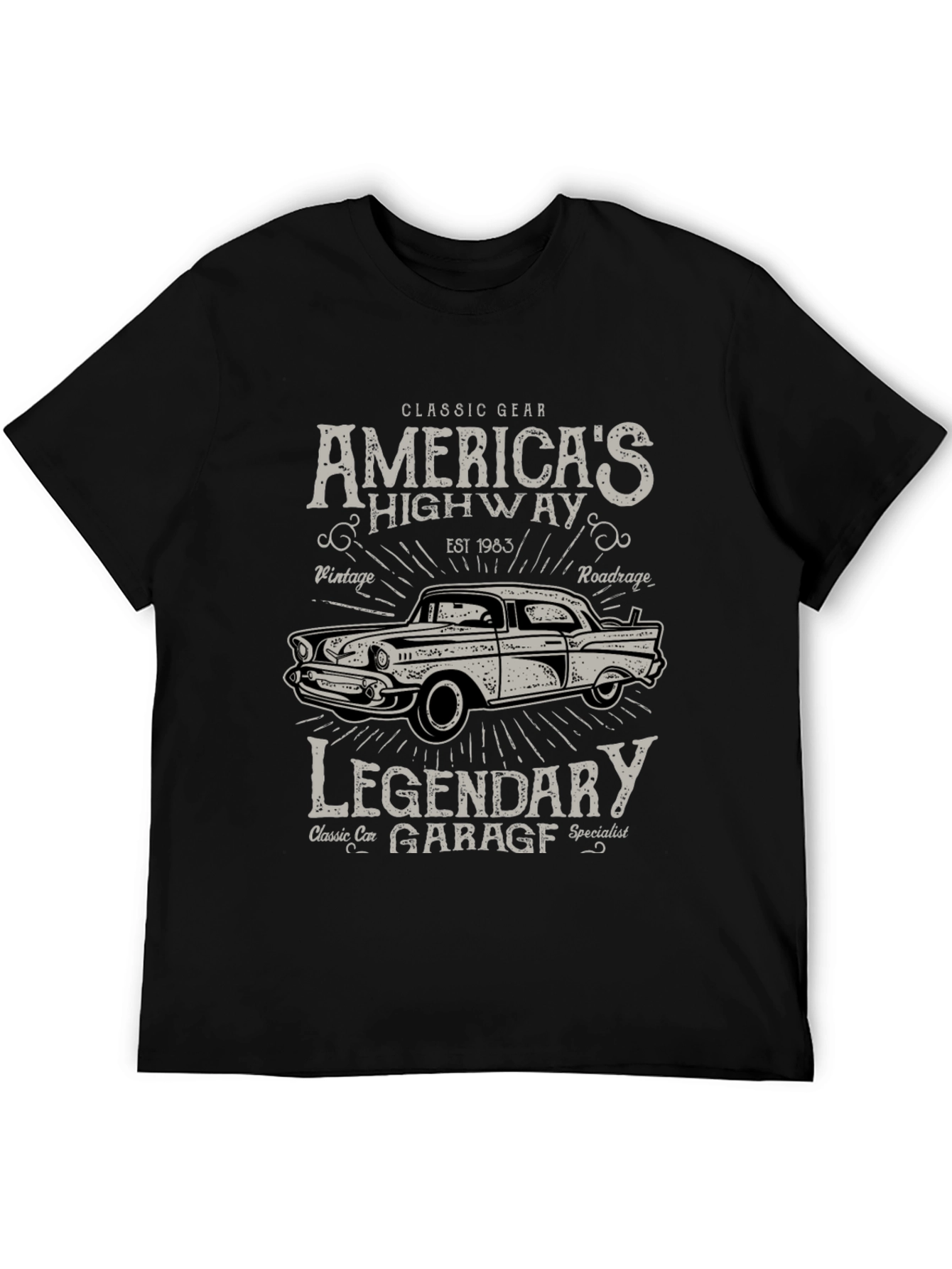 Classic Car Garage Tee - Americas Highway T-Shirt