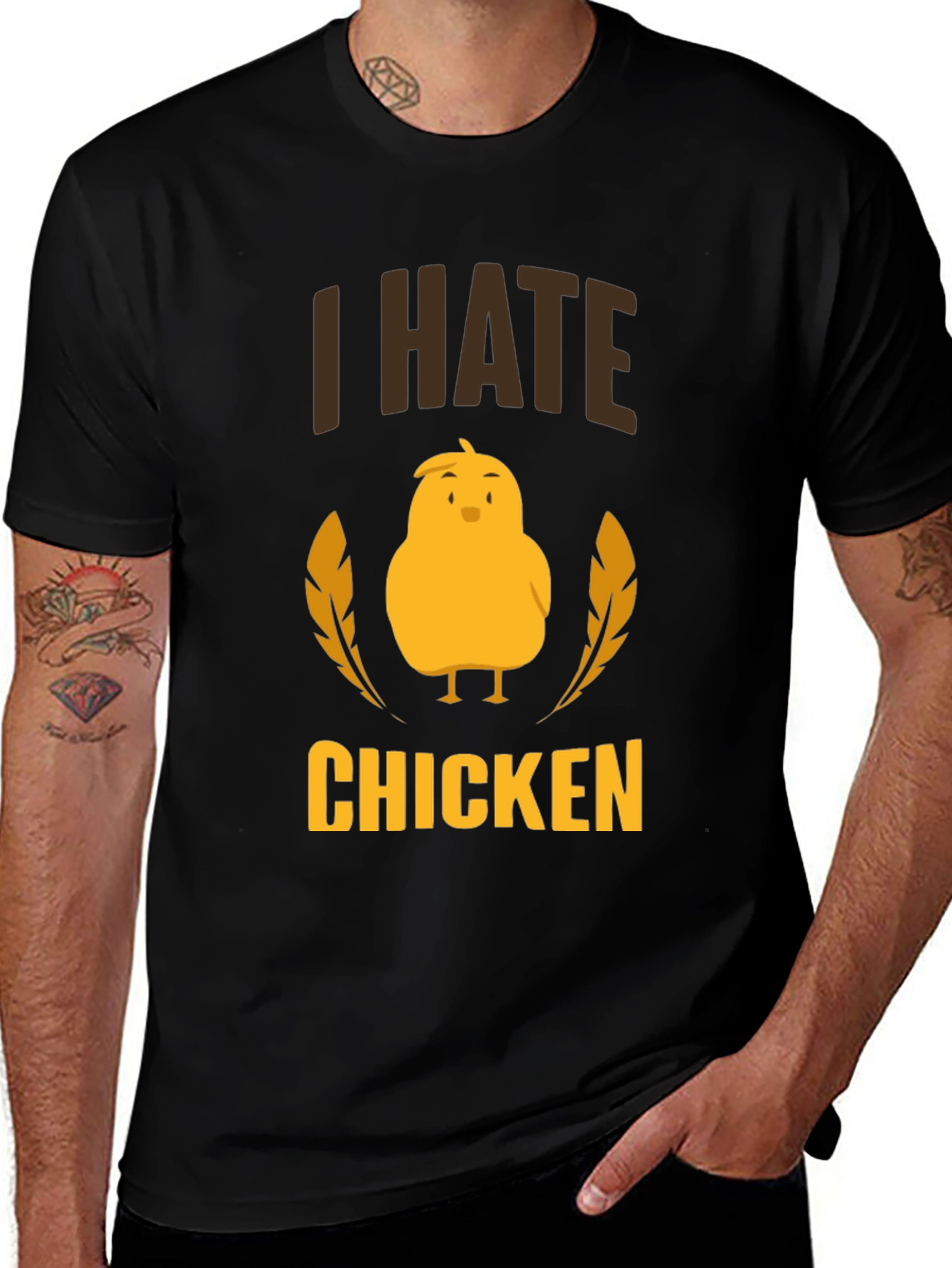 I Hate Chicken T-Shirt - Funny Graphic Tee
