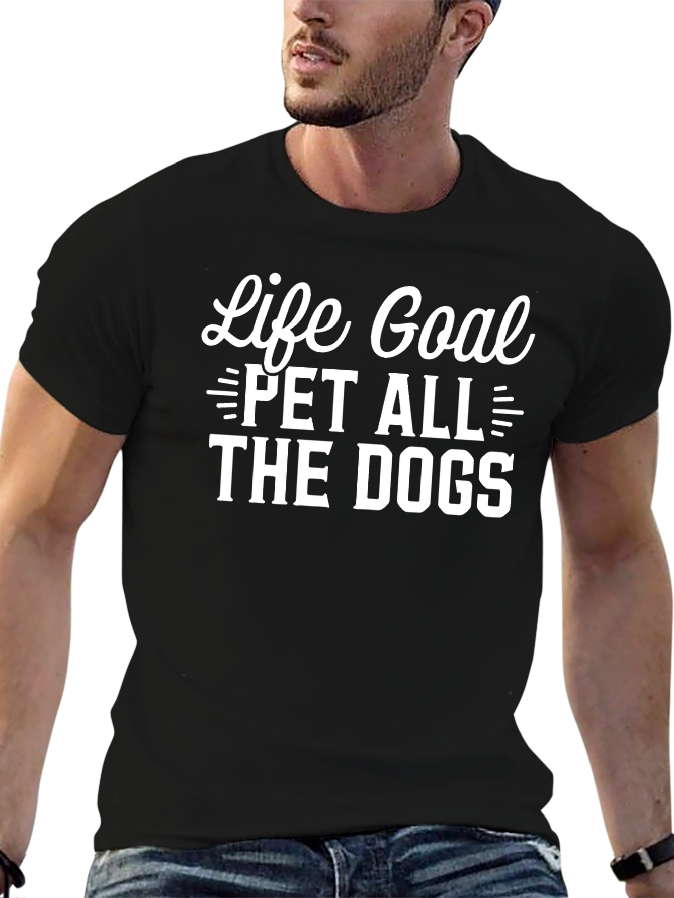 Life Goal Pet All The Dogs Black T-Shirt