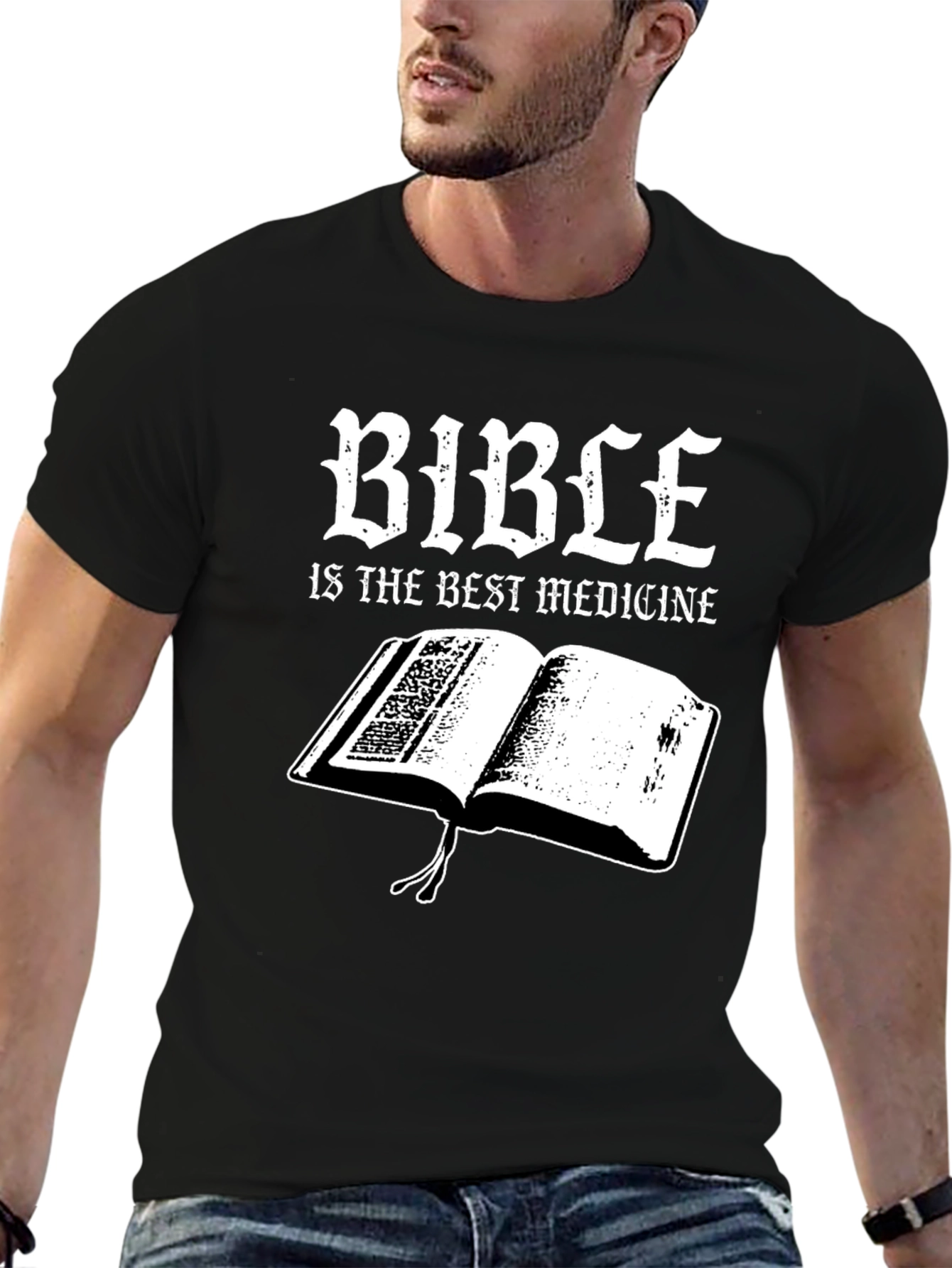 Bible is the Best Medicine Black T-Shirt