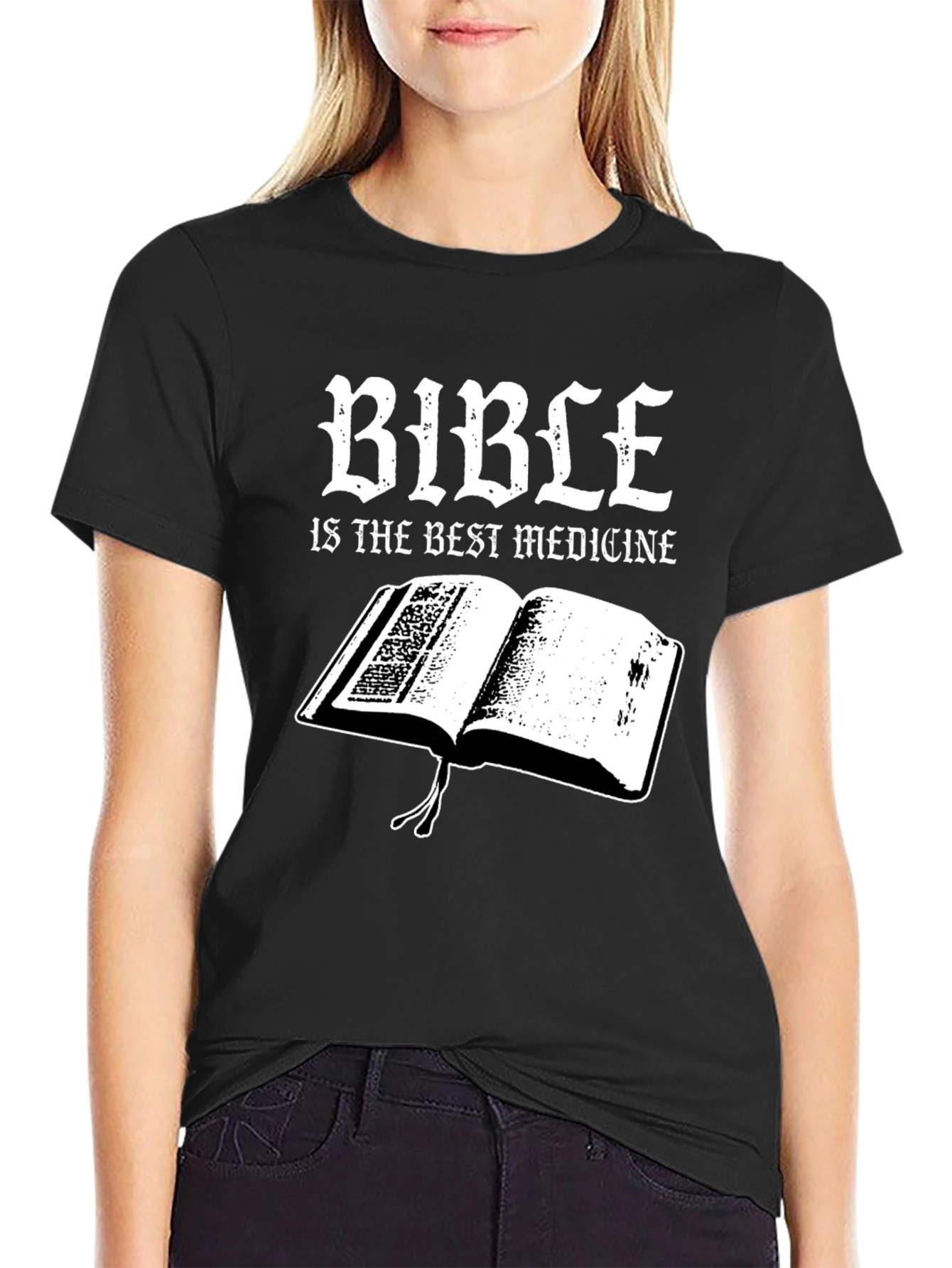 Bible is the Best Medicine Black T-Shirt