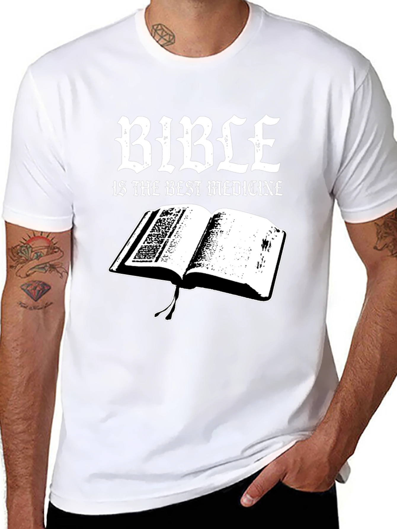 Bible is the Best Medicine Black T-Shirt