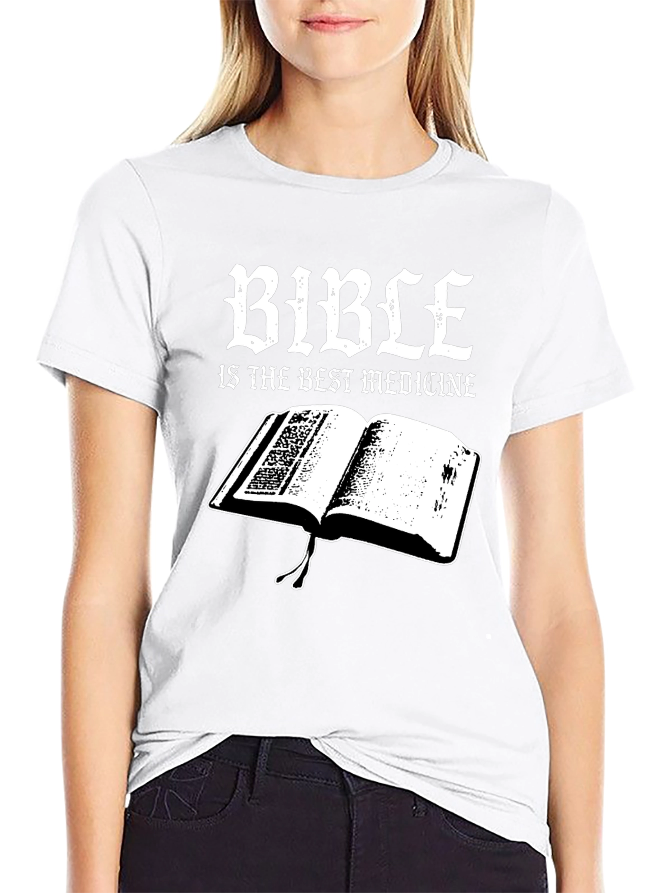 Bible is the Best Medicine Black T-Shirt