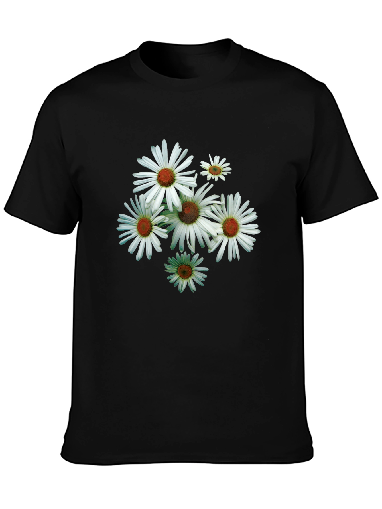Daisy Flower Graphic Tee - Mens Black T-Shirt