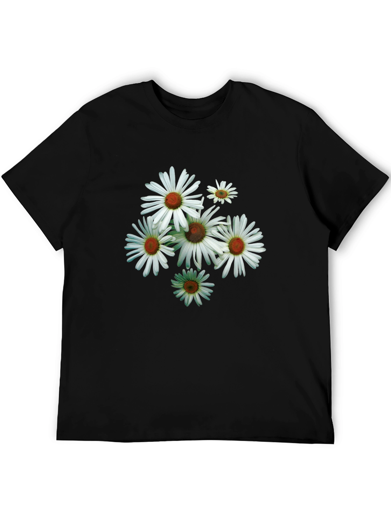 Daisy Flower Graphic Tee - Mens Black T-Shirt