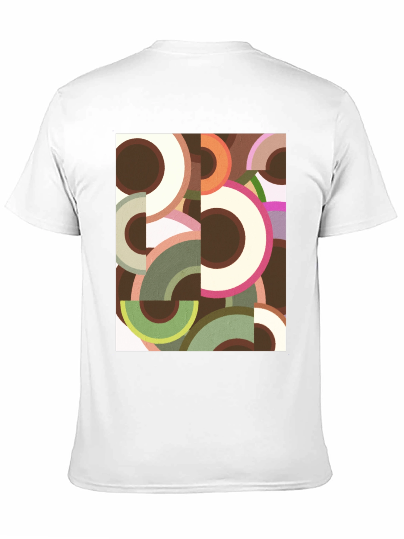 Abstract Geometric Circle Print Black Tee