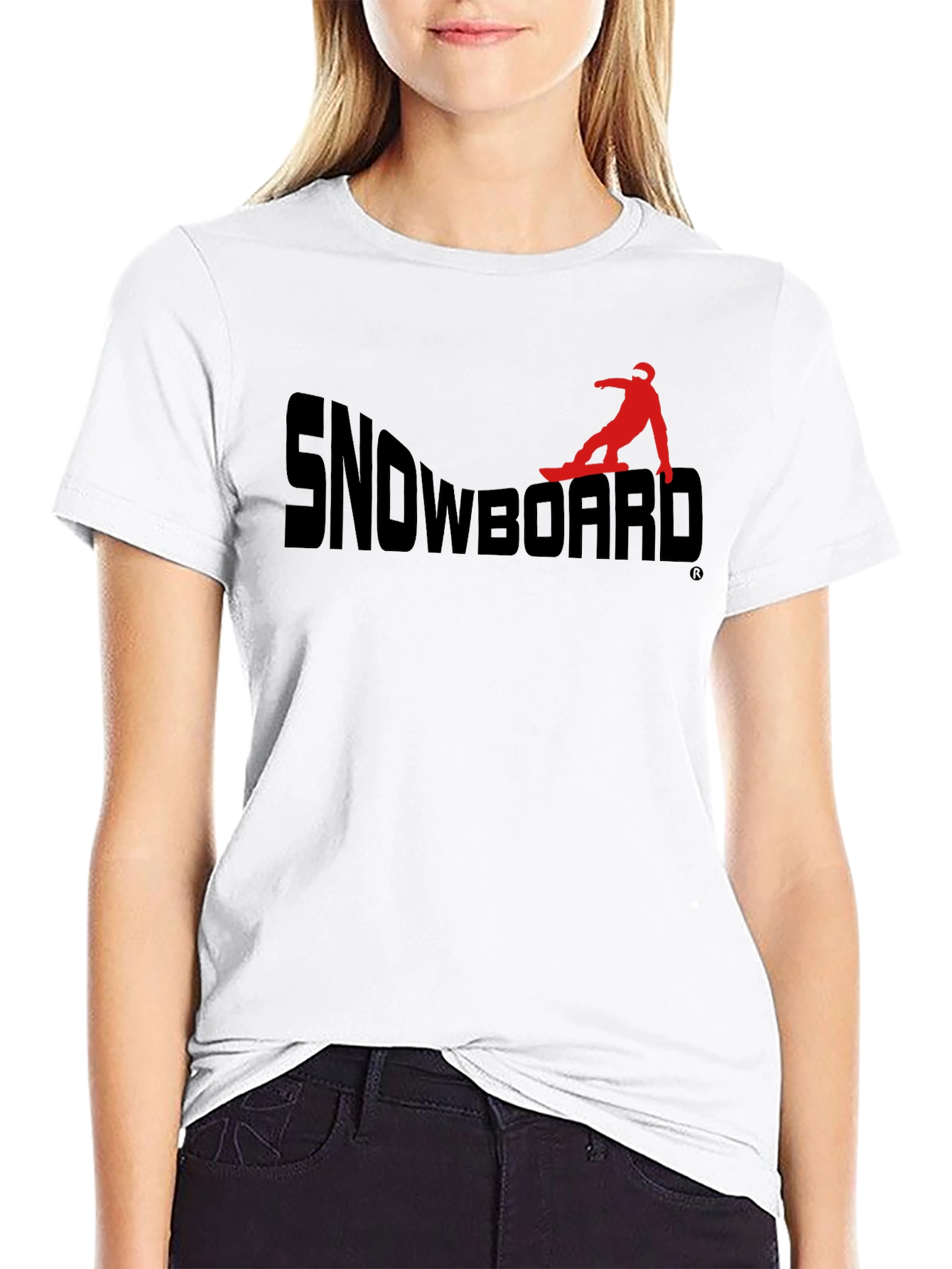 Snowboard Graphic Tee - Cool Black T-Shirt