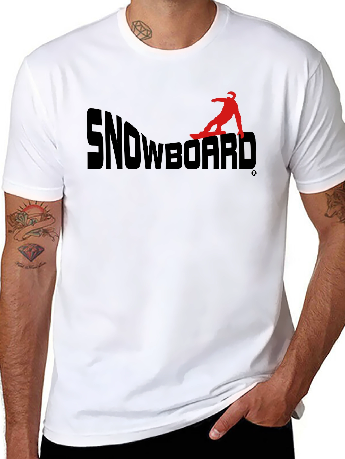 Snowboard Graphic Tee - Cool Black T-Shirt