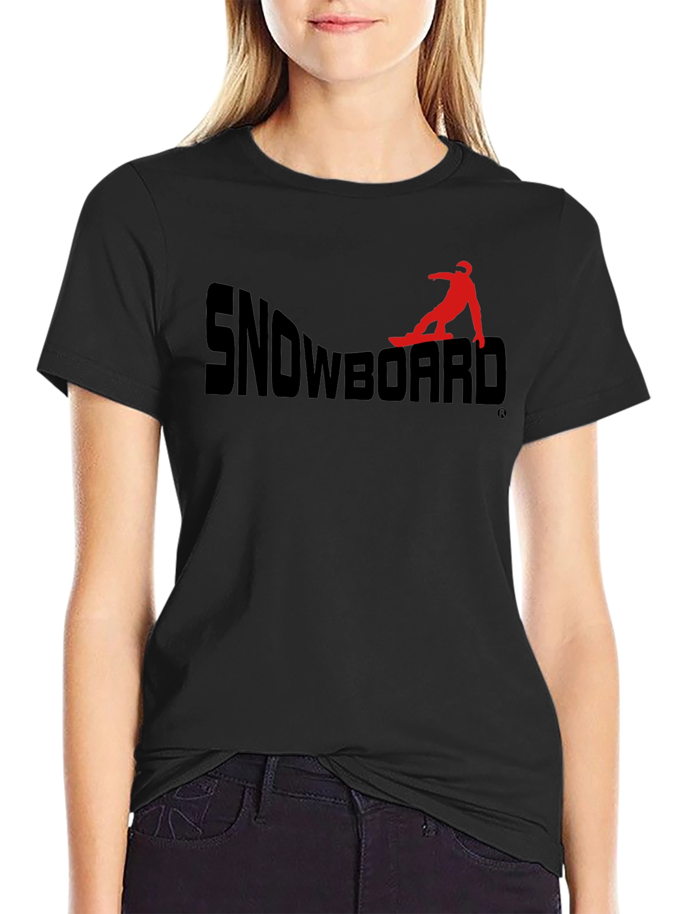 Snowboard Graphic Tee - Cool Black T-Shirt