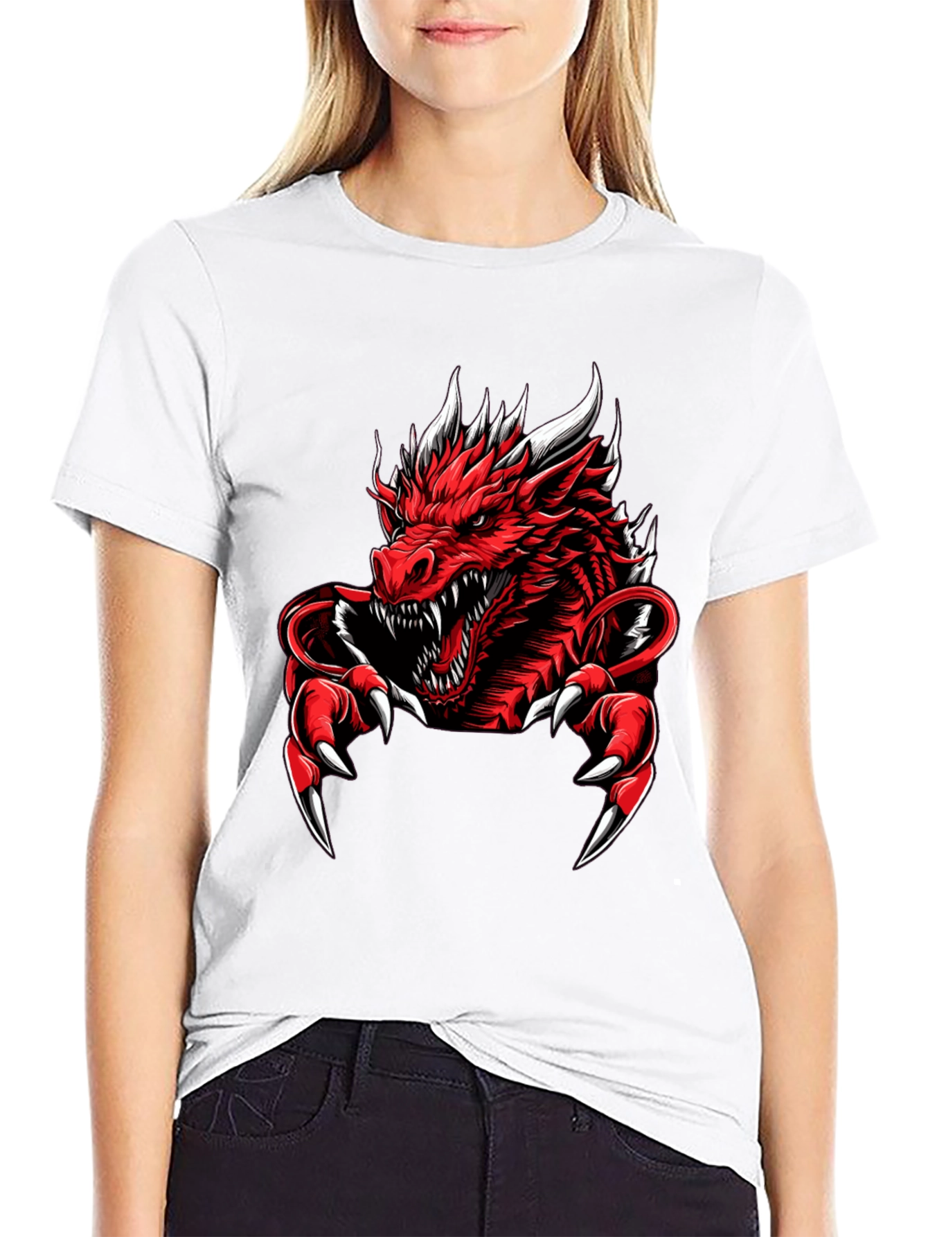Red Dragon Graphic Tee - Mens Black T-Shirt
