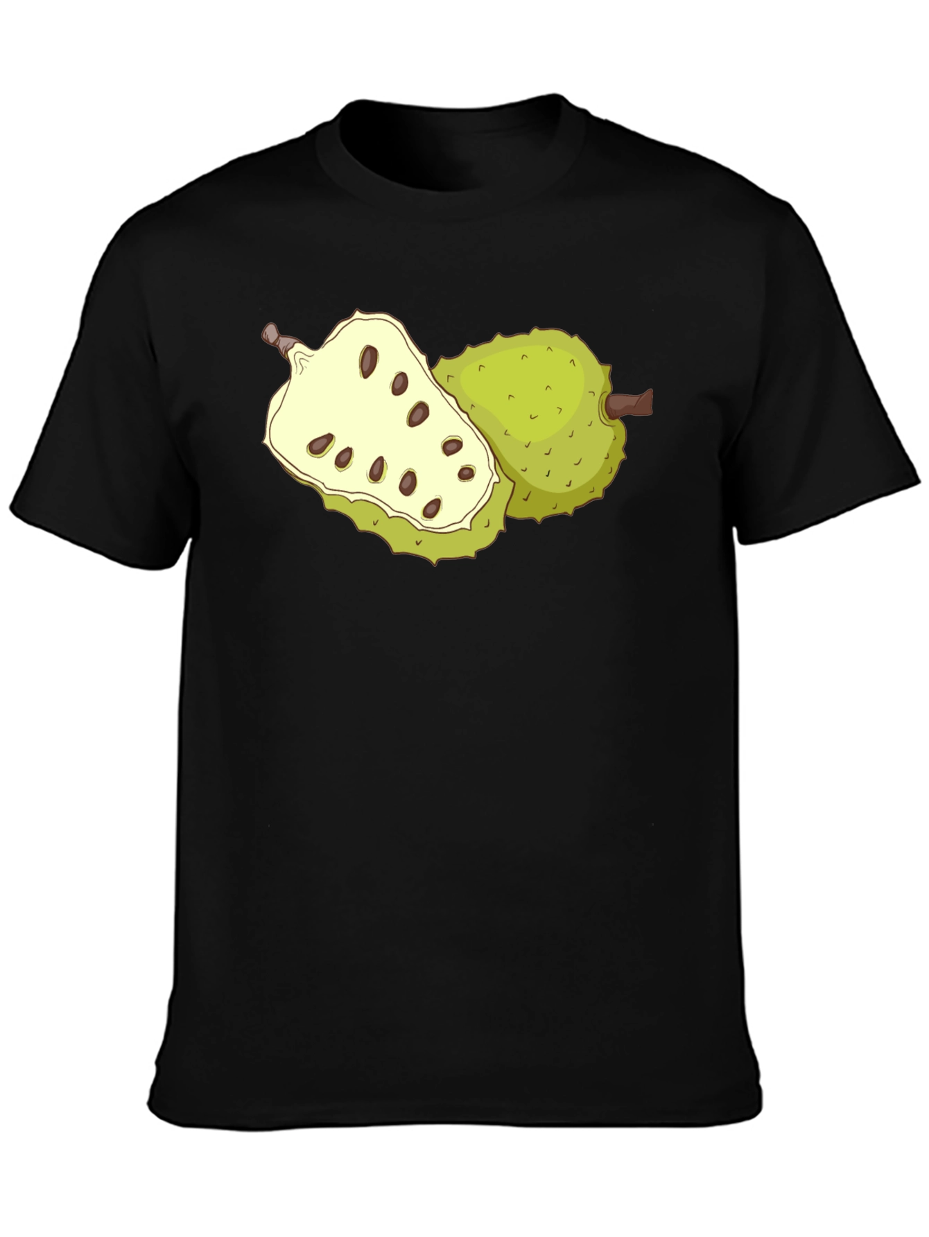 Soursop Fruit Graphic Tee - Black Casual T-Shirt