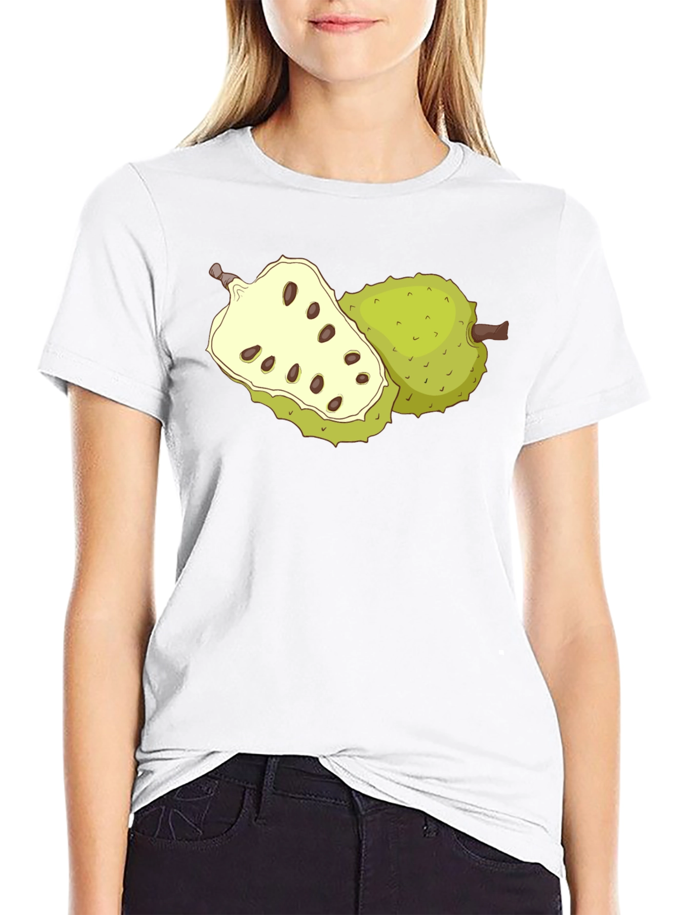Soursop Fruit Graphic Tee - Black Casual T-Shirt