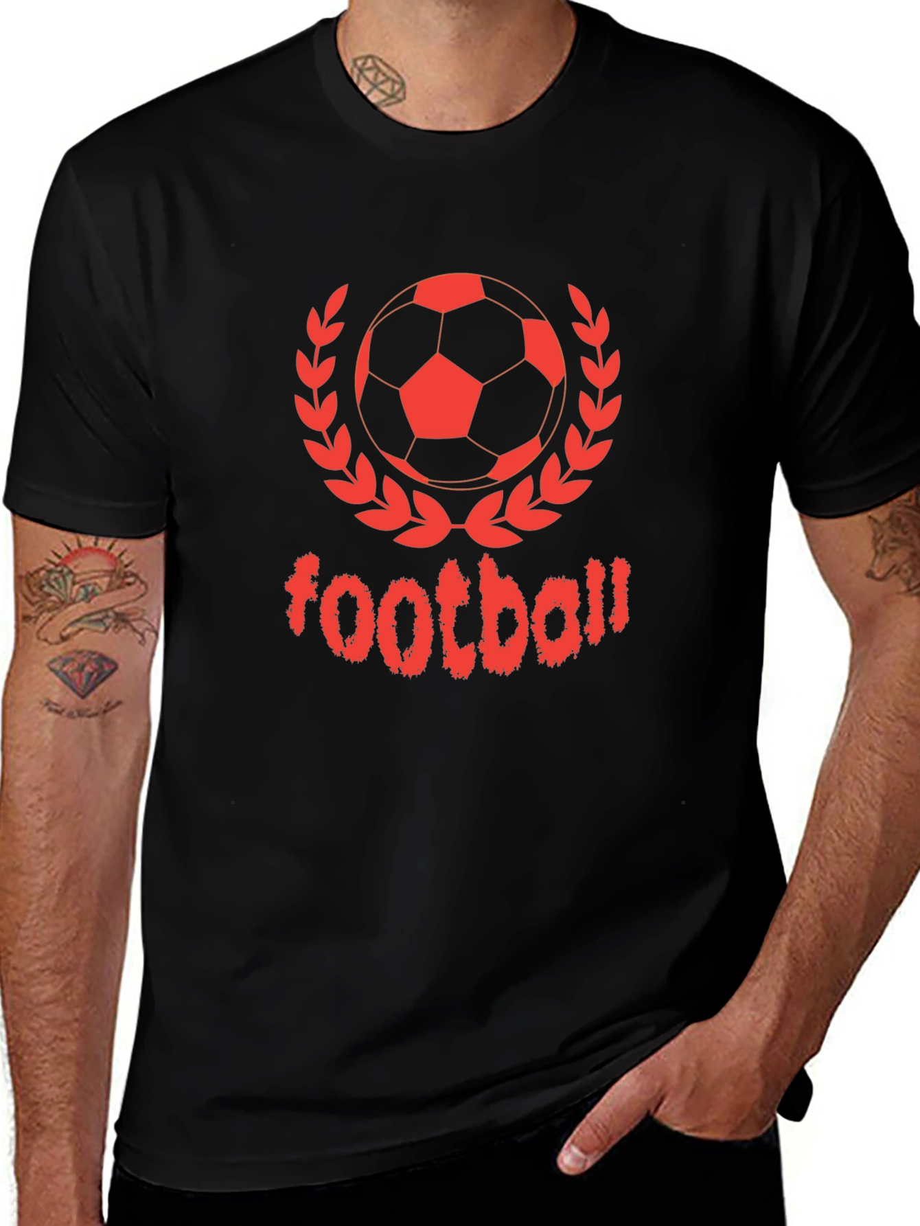Football Graphic Black T-Shirt for Men