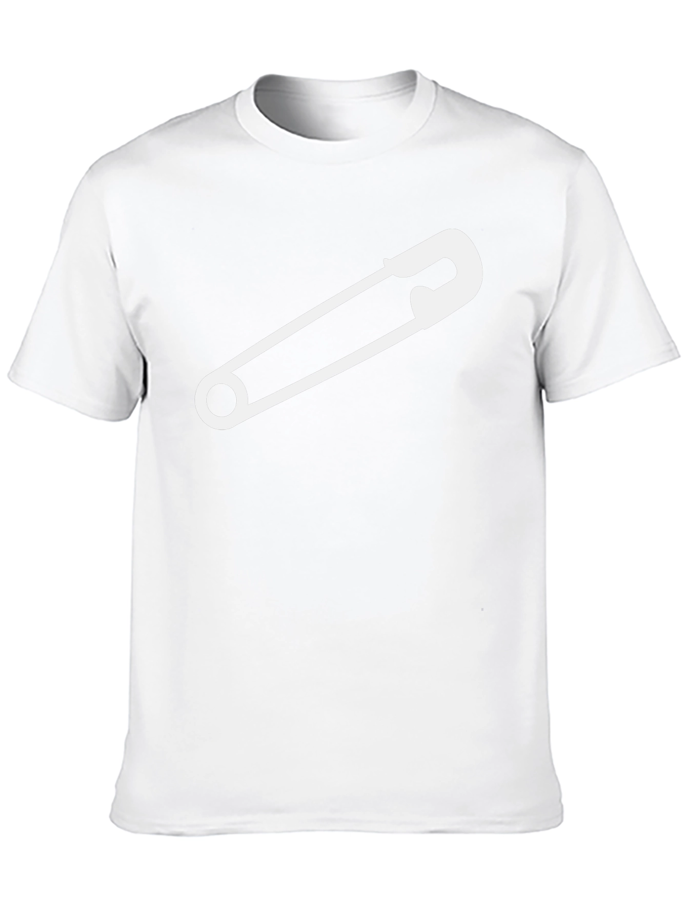 Safety Pin Graphic Tee - Black Cotton T-Shirt