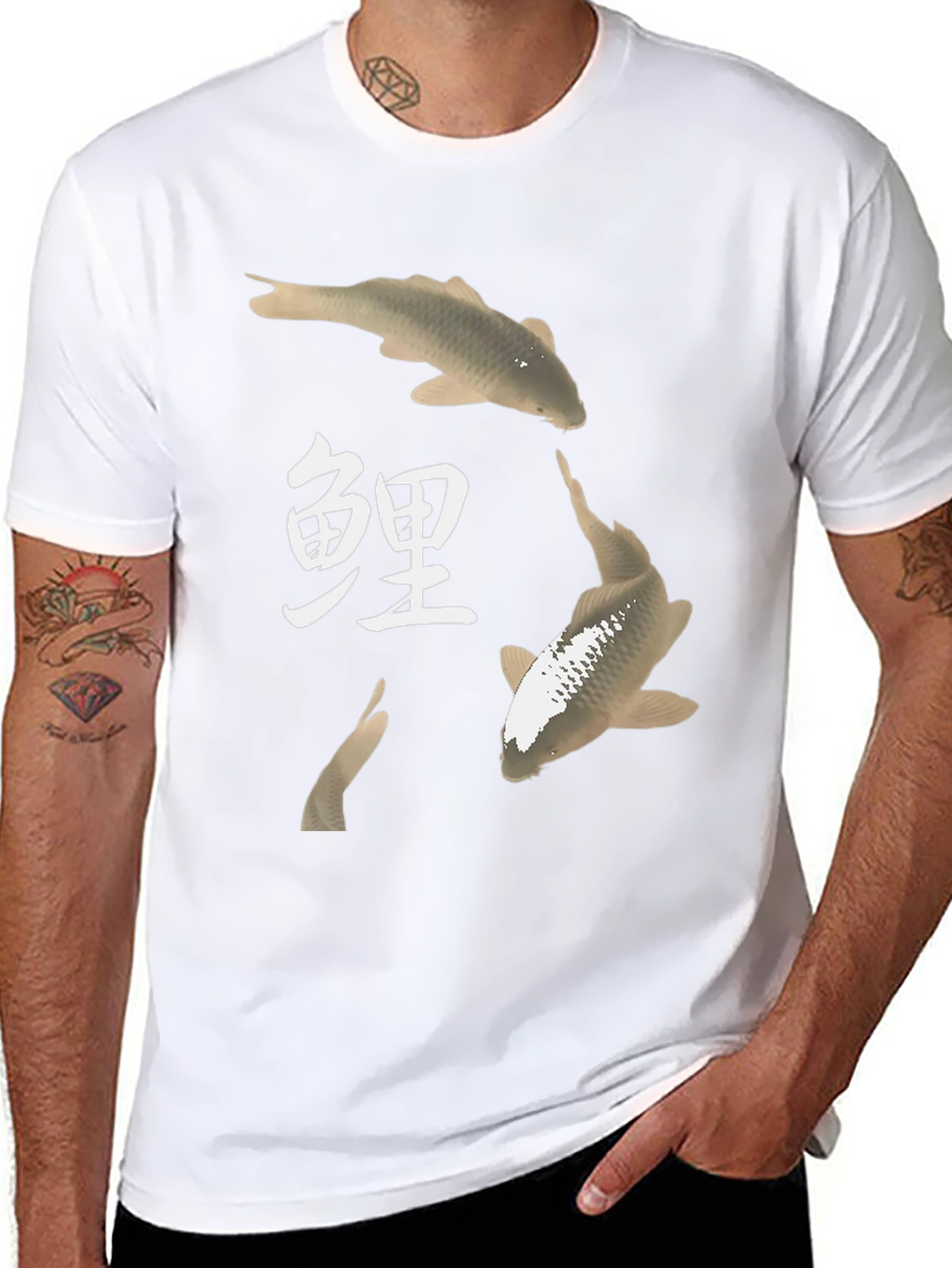 Koi Fish Graphic Tee - Asian Inspired Design